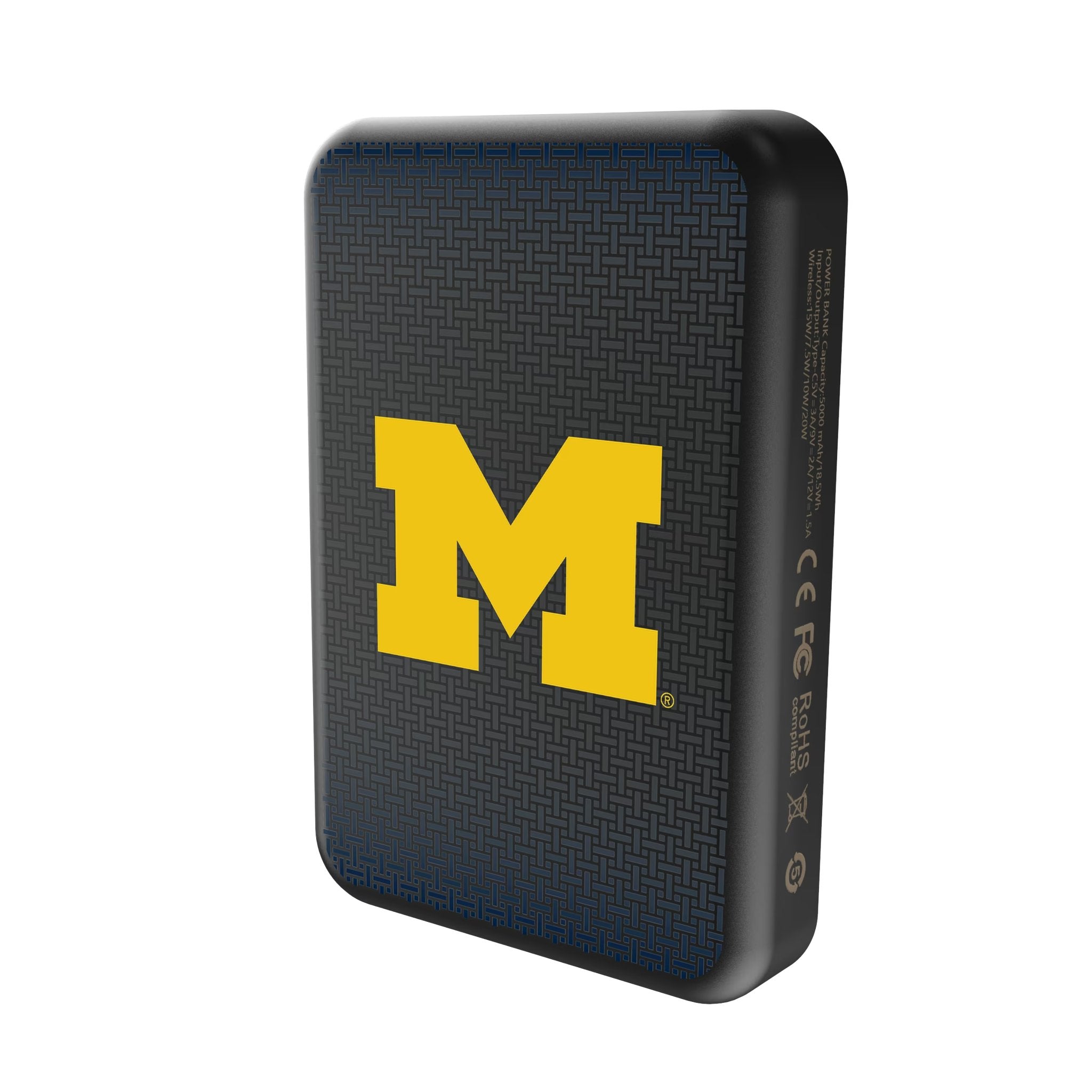 University of Michigan Wolverines Linen Wireless Mag Power Bank 2