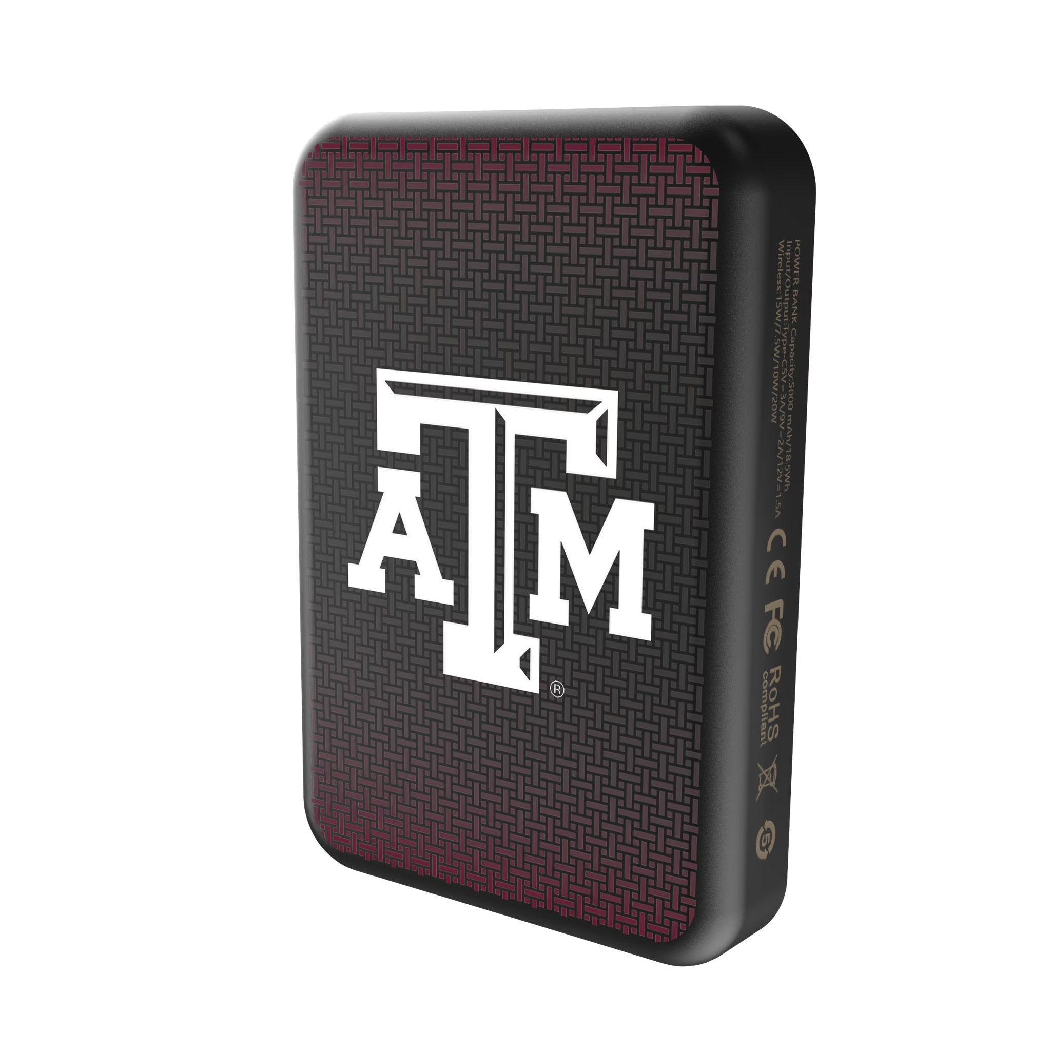Texas A&M University Aggies Linen Wireless Mag Power Bank