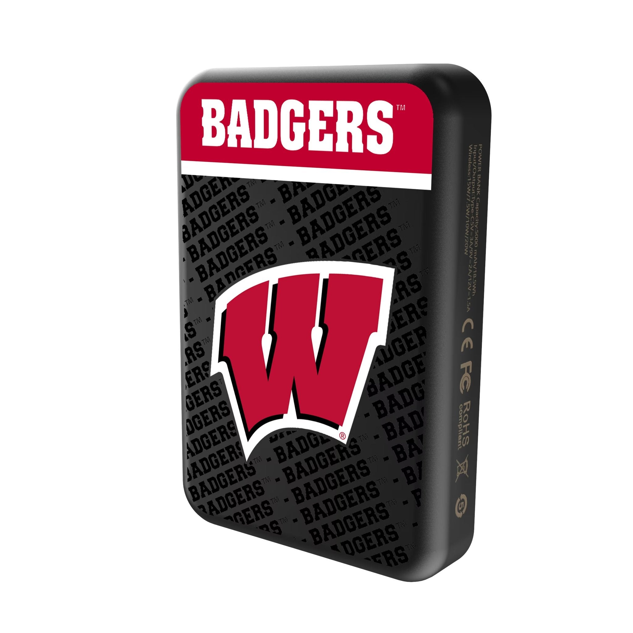 University of Wisconsin Badgers Endzone Plus Wireless Mag Power Bank 2