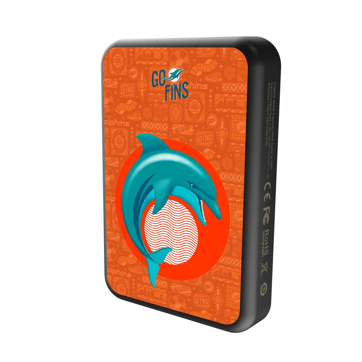 Miami Dolphins 2024 Edition Wireless Mag Power Bank 2