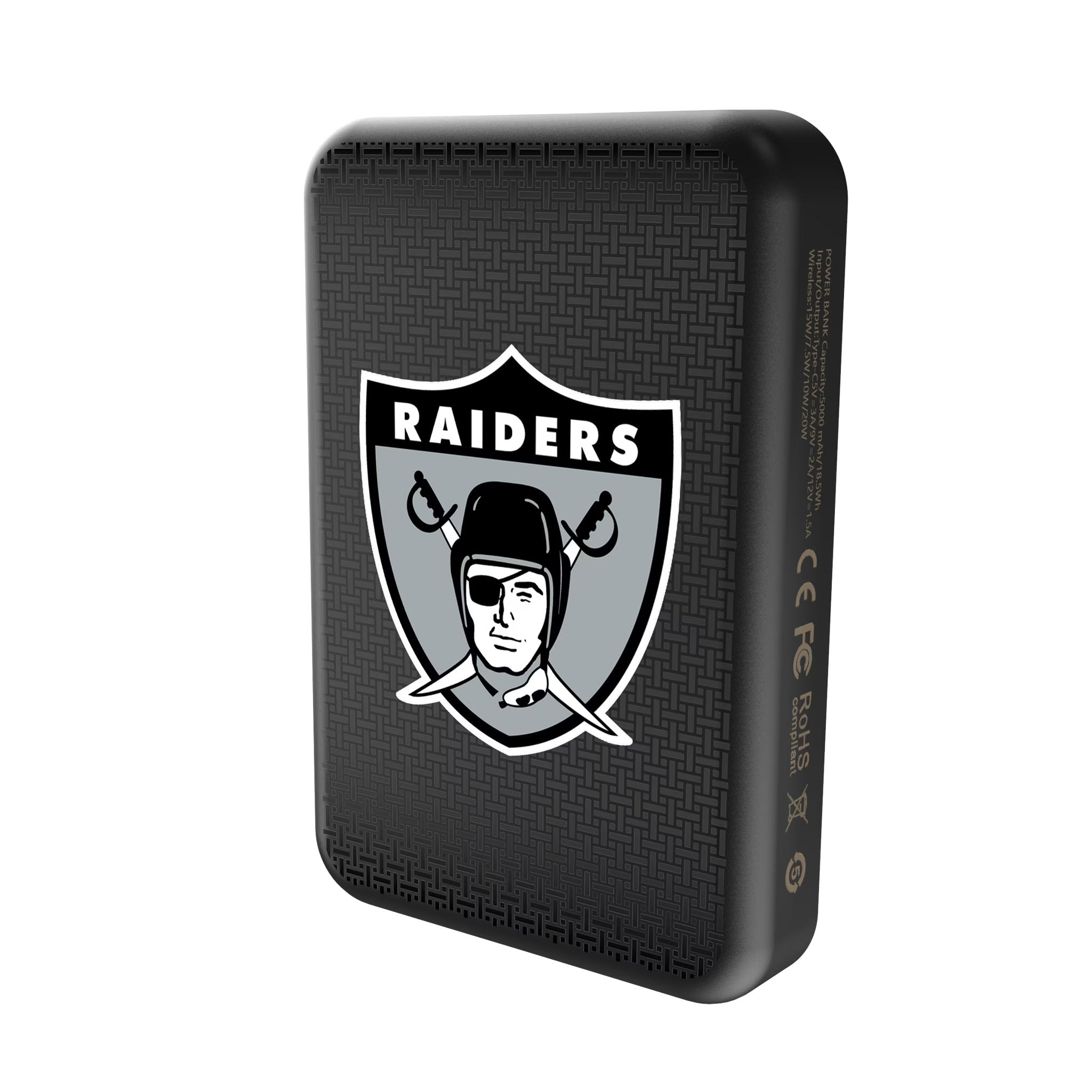Oakland Raiders 1963 Historic Collection Linen Wireless Mag Power Bank 2