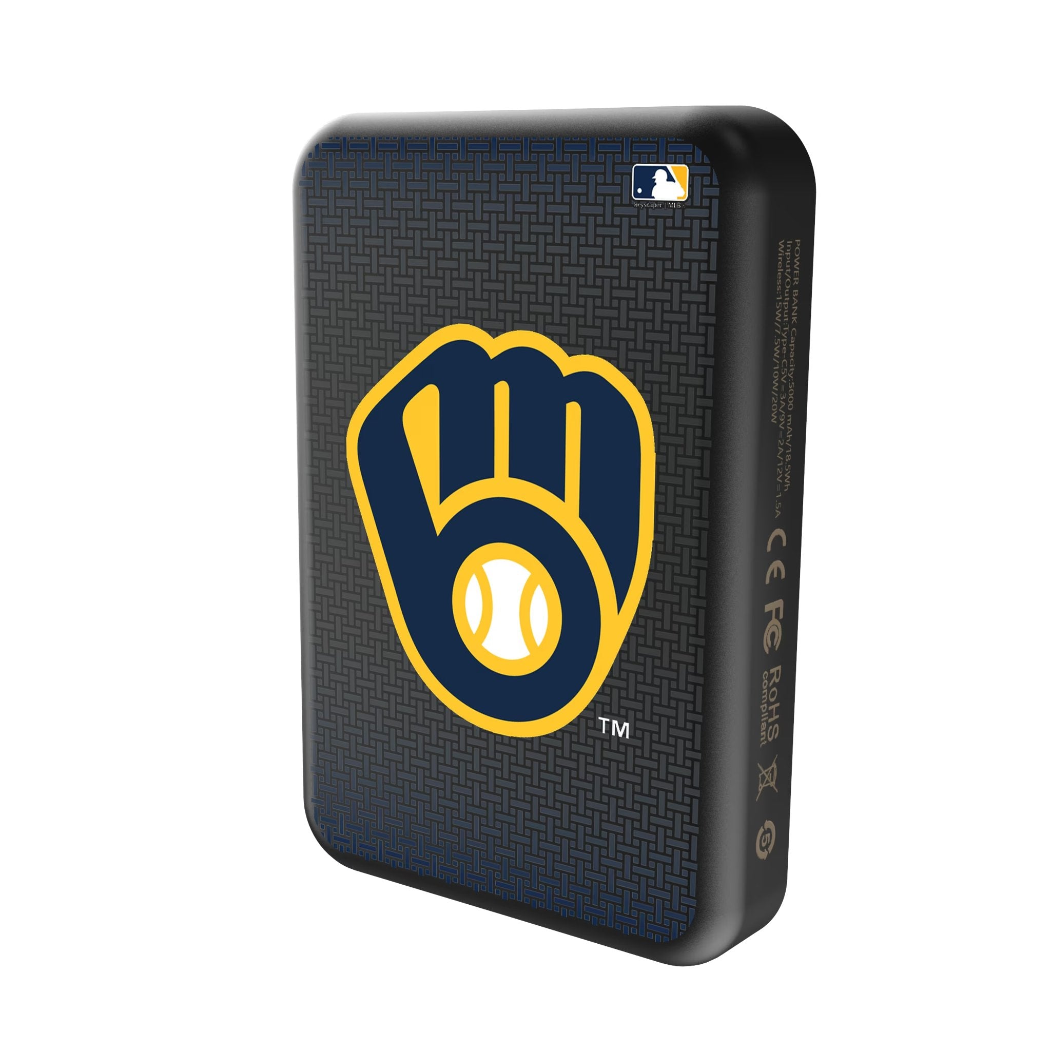 Milwaukee Brewers Linen Wireless Mag Power Bank 2