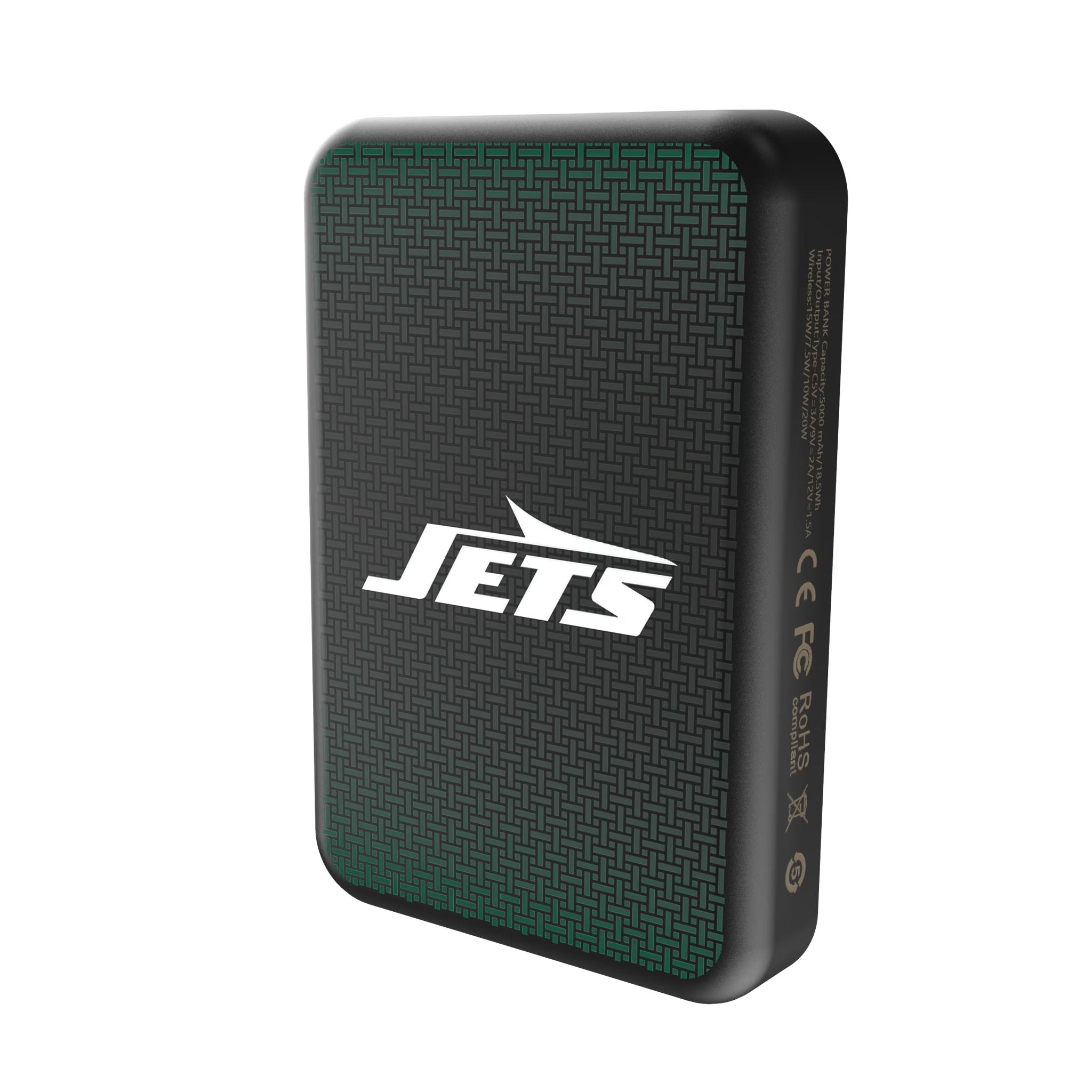New York Jets Linen Wireless Mag Power Bank 2