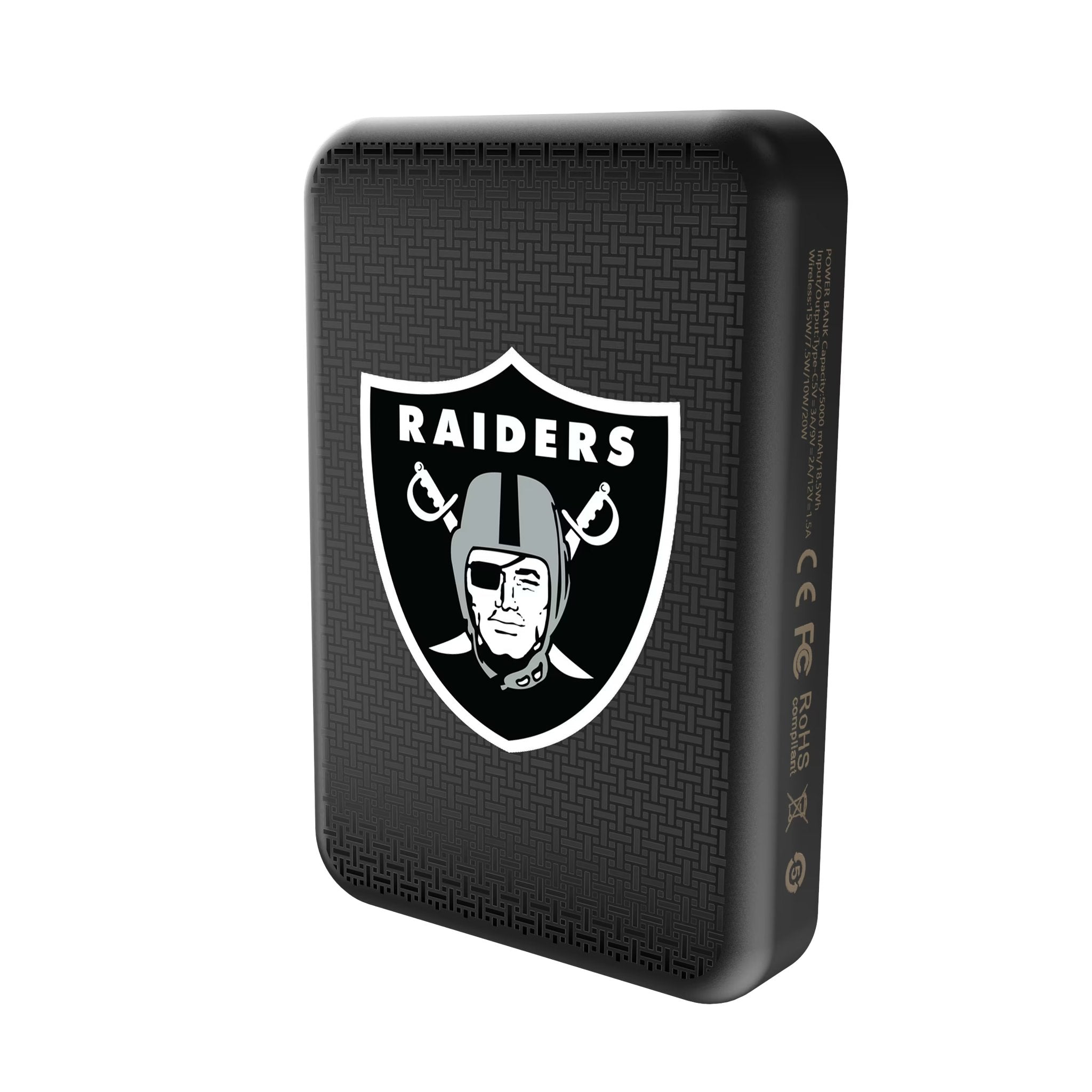 Las Vegas Raiders Linen Wireless Mag Power Bank 2