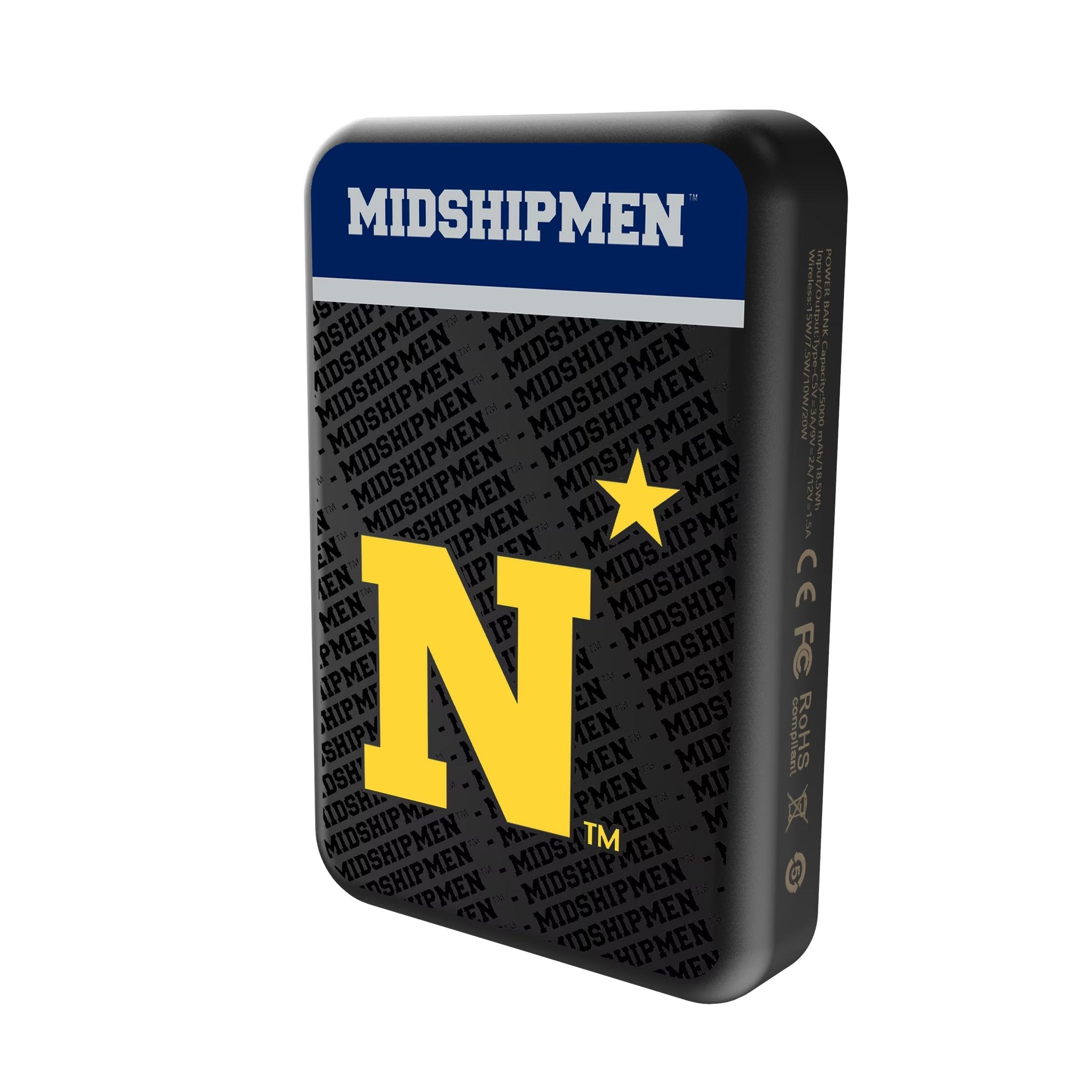 United State Naval Academy Midshipmen Endzone Plus Wireless Mag Power Bank 2