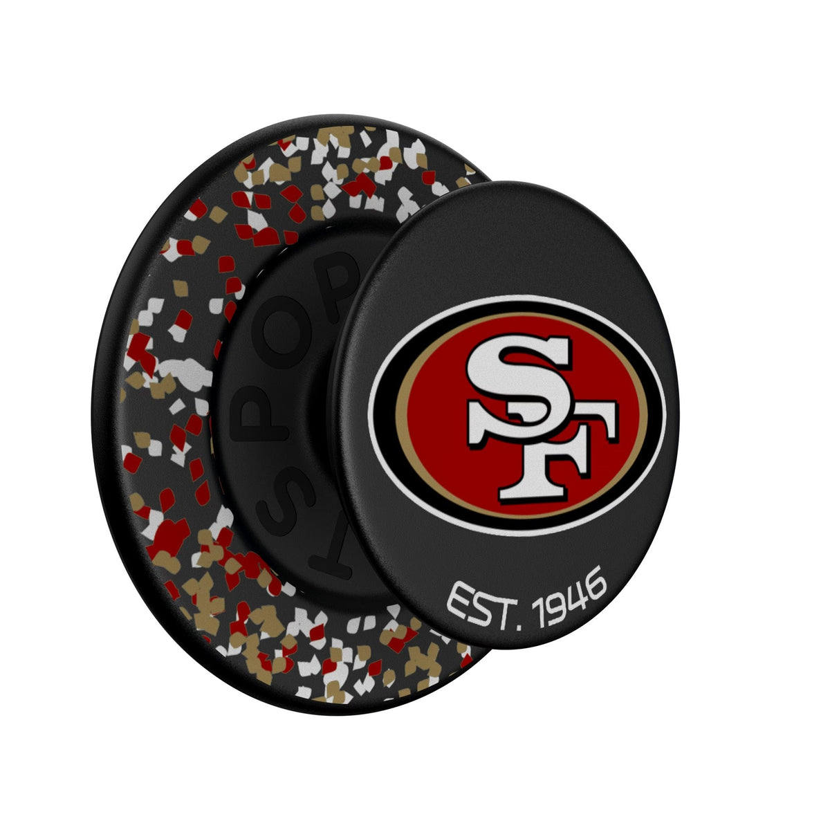 San Francisco 49ers Confetti PopSockets Magnetic Phone Grip and Stand