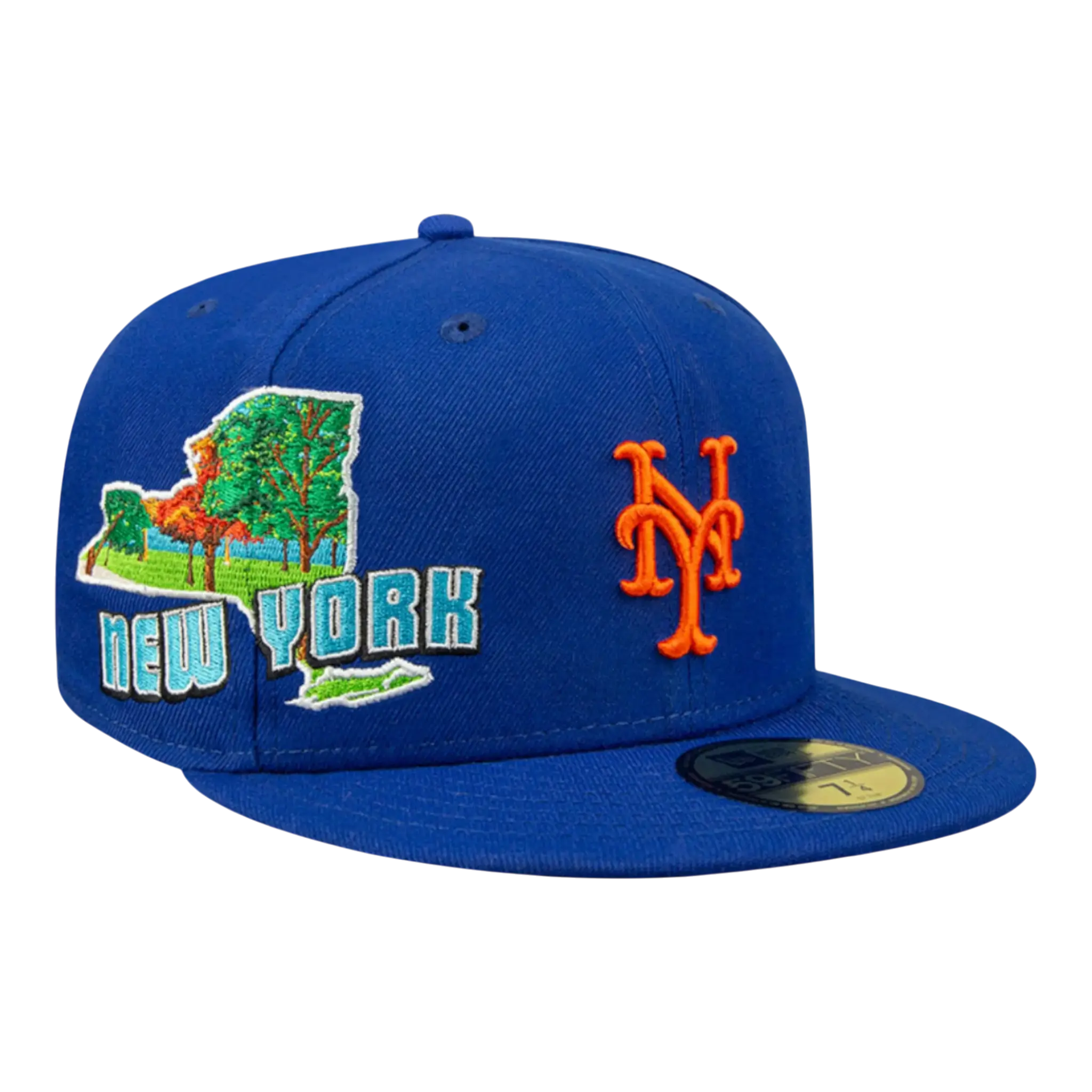 New Era 59Fifty MLB New York Mets Stateview Men Fitted Hat Blue/Grey 1