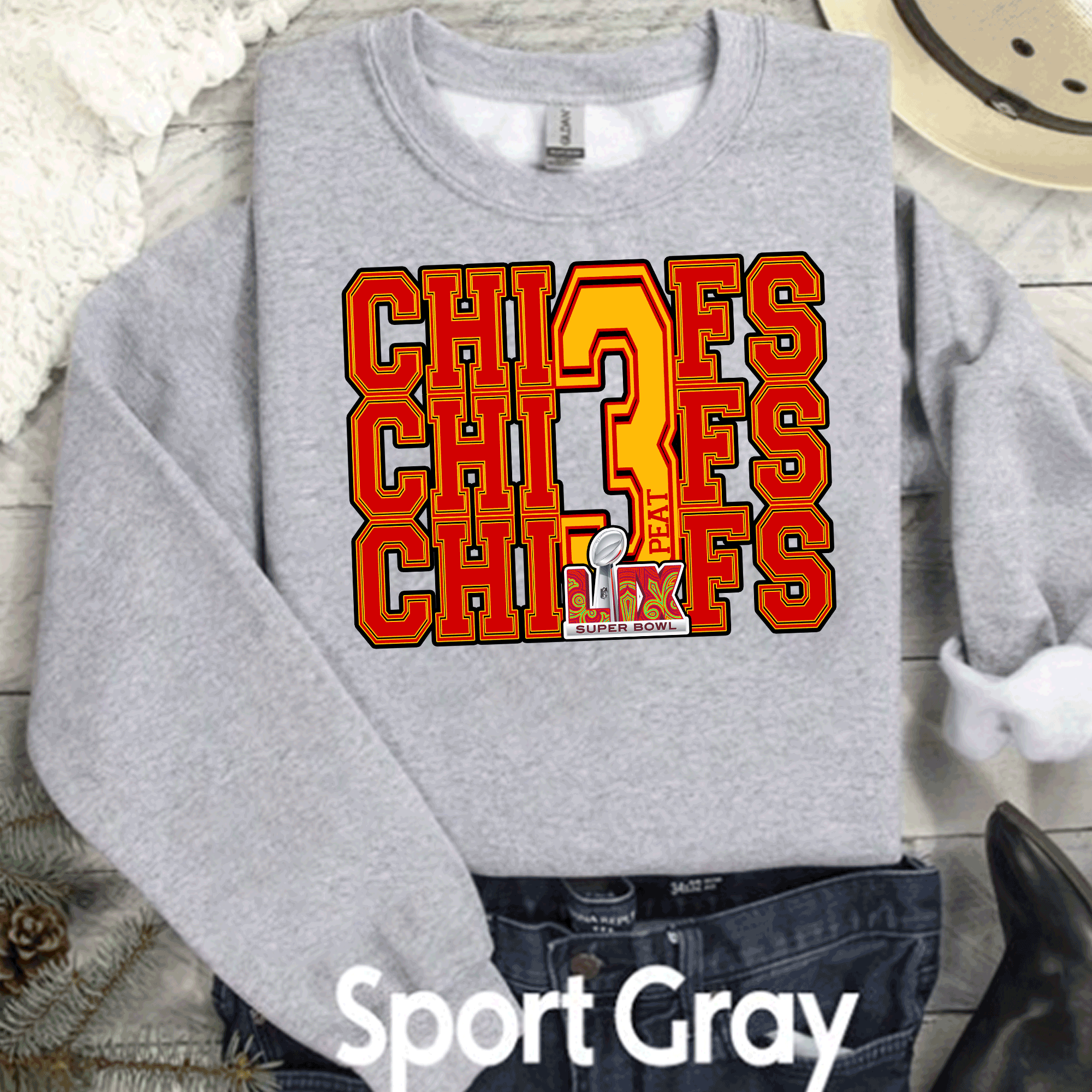 Super Bowl 3Peat Kingdom Kansas City Football Chiefs T-Shirt, Three-Peat Football Tee, KINGDOM Game Day Shirt Gift Comfort Colors Oversized Look 3