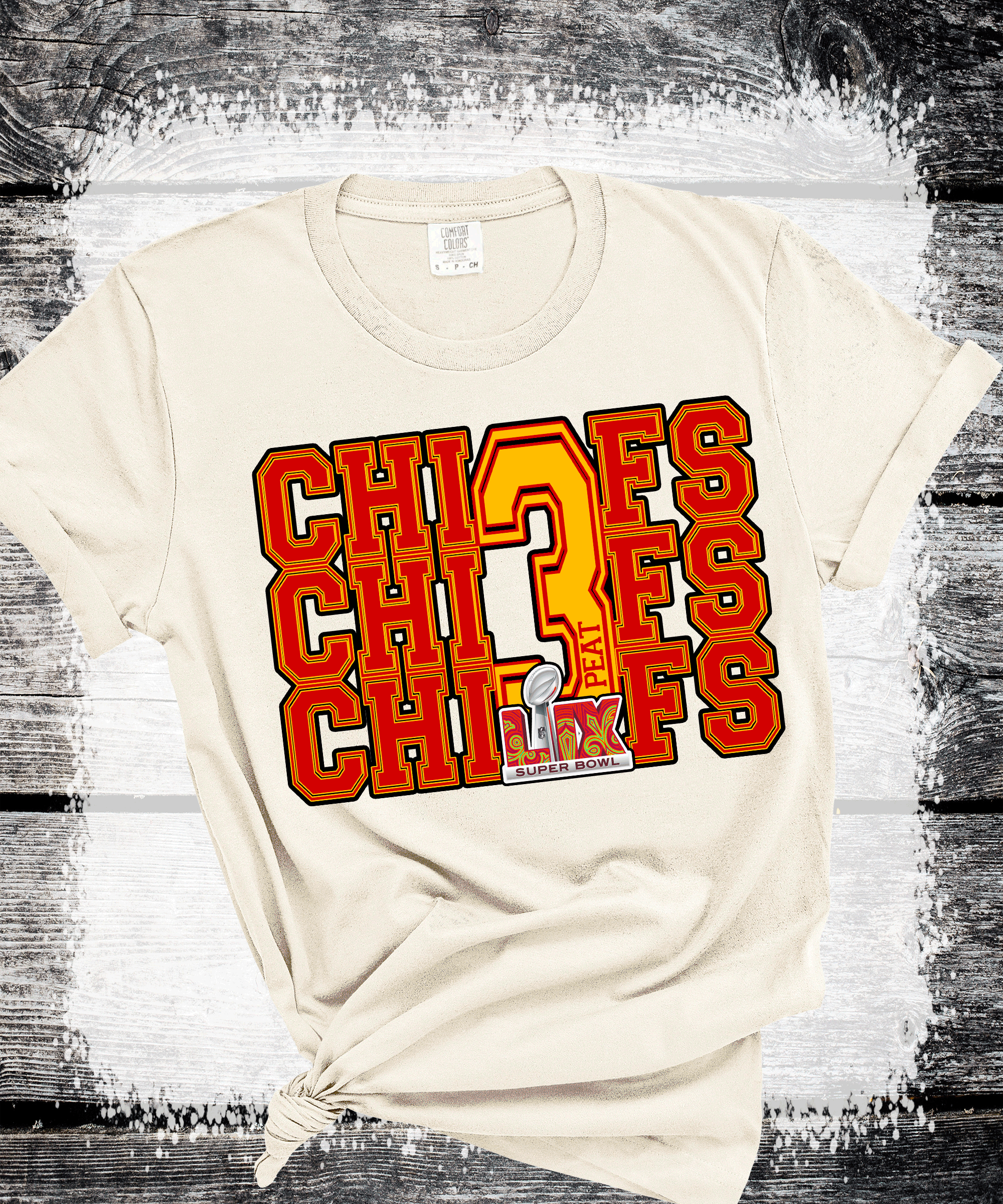 Super Bowl 3Peat Kingdom Kansas City Football Chiefs T-Shirt, Three-Peat Football Tee, KINGDOM Game Day Shirt Gift Comfort Colors Oversized Look 5