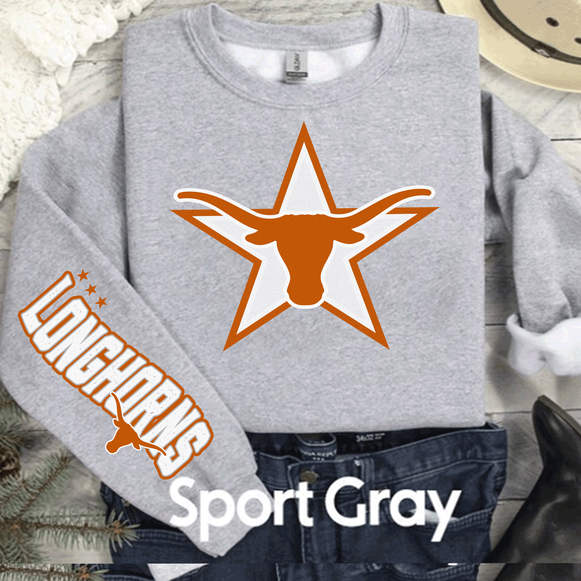 University of Texas Football Shirts, Longhorns Football sweatshirts, SEC Football, College Football, Hook em Horns, Faux Glitter Longhorn 3