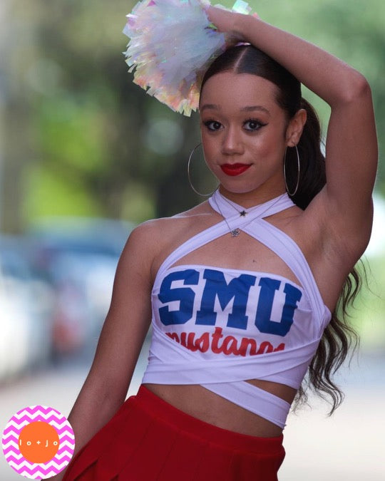 SMU Mustangs White Multi Way Bandeau Top | lojobands 7