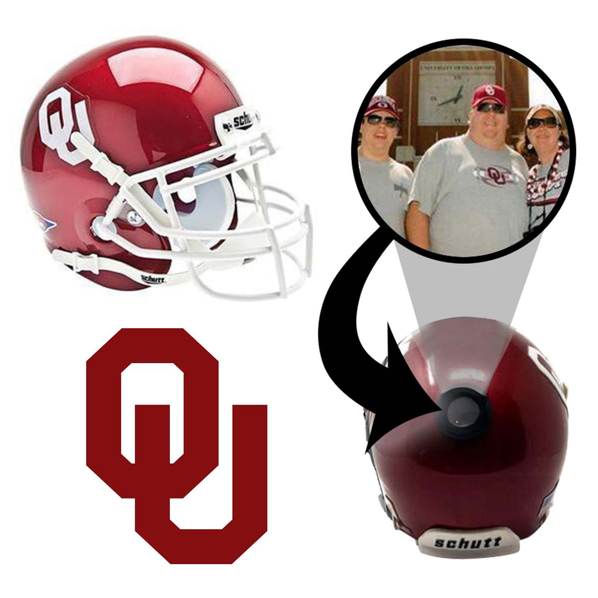 Oklahoma Sooners College Football Collectible Mini Helmet - Picture Inside - FANZ Collectibles 1