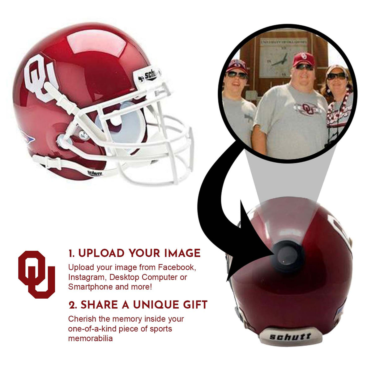 Oklahoma Sooners College Football Collectible Mini Helmet - Picture Inside - FANZ Collectibles 2
