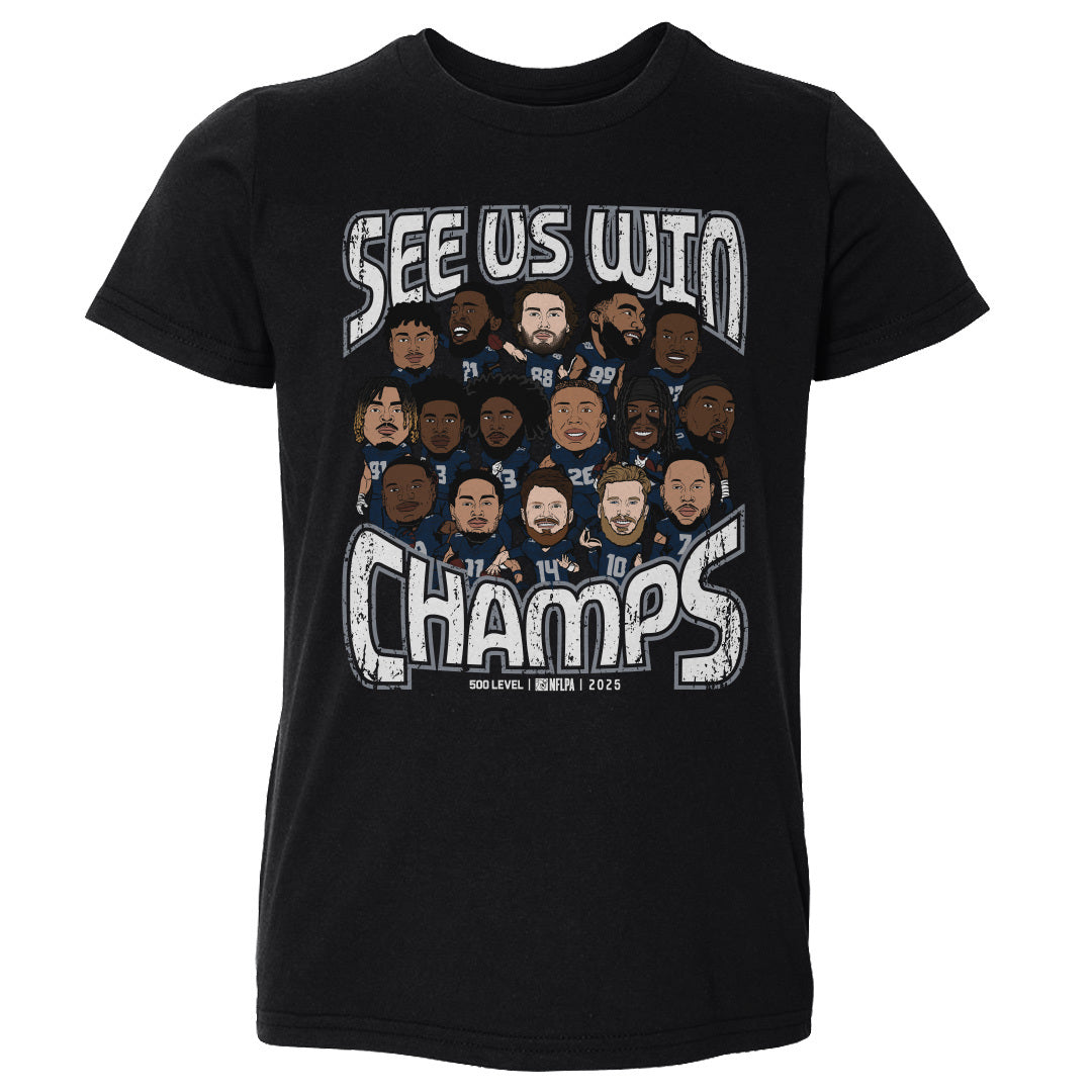 Seattle Football 2025 Champs Cartoon