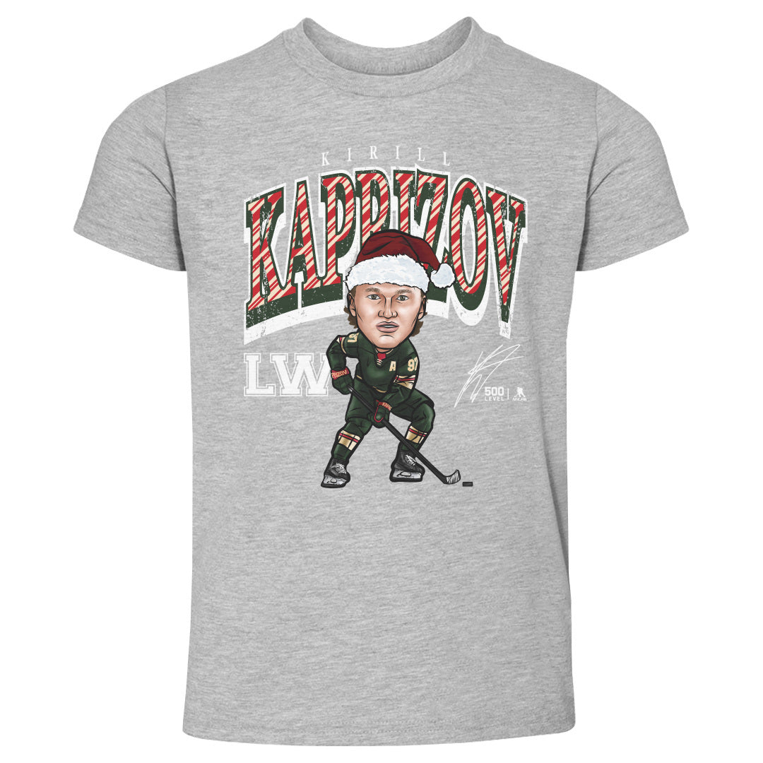 Kirill Kaprizov Minnesota Cartoon Santa Hat