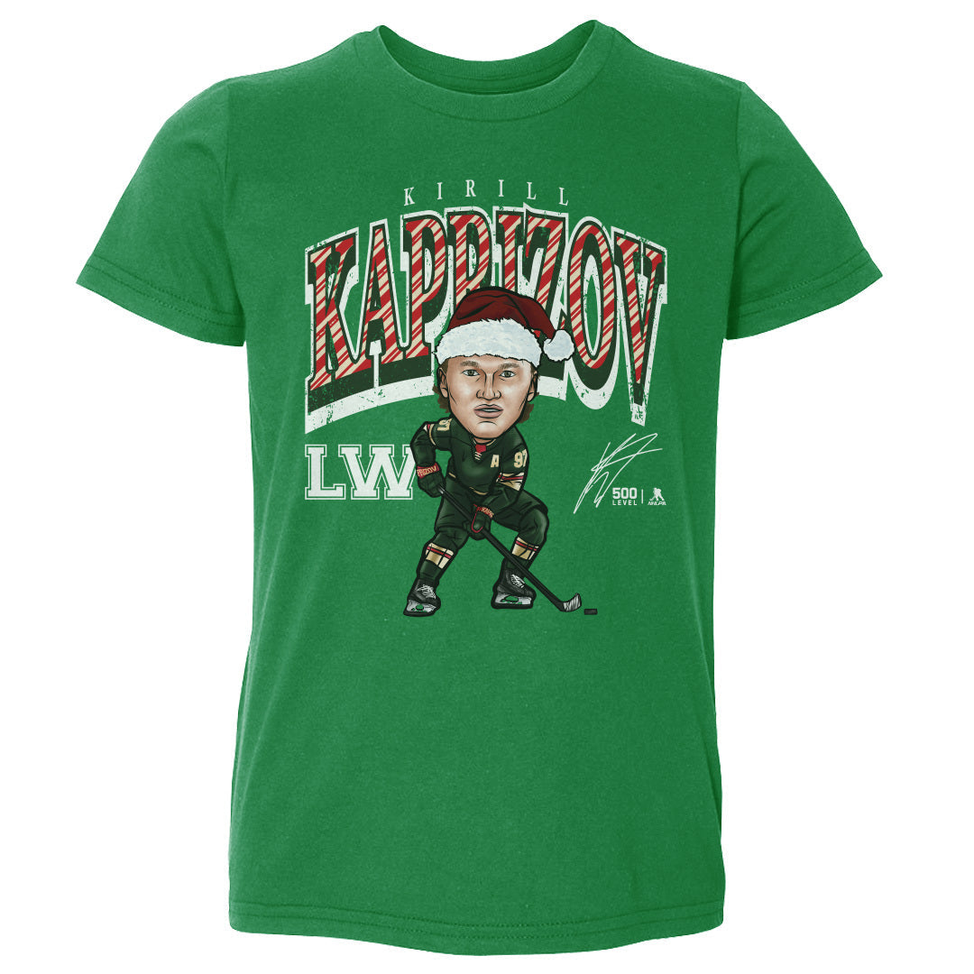 Kirill Kaprizov Minnesota Cartoon Santa Hat