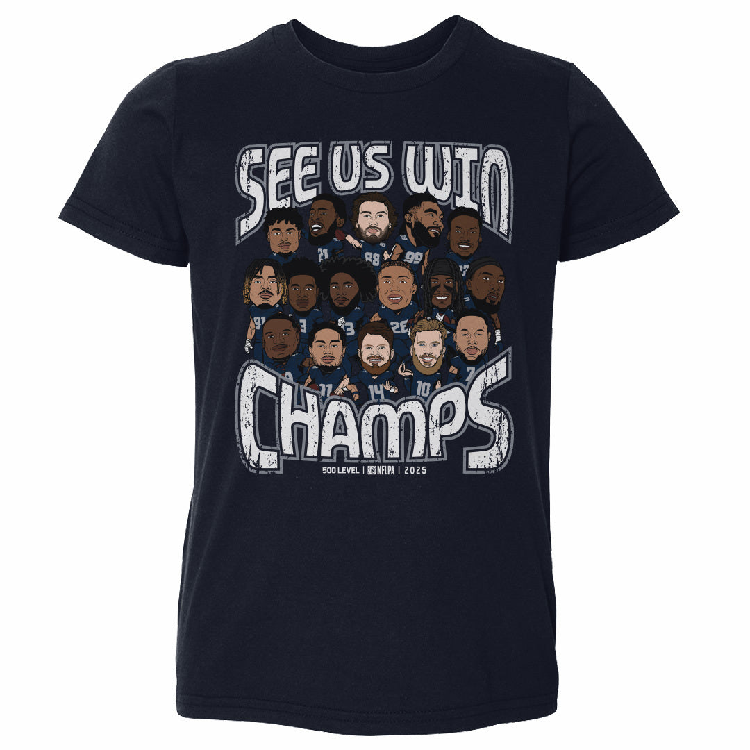 Seattle Football 2025 Champs Cartoon