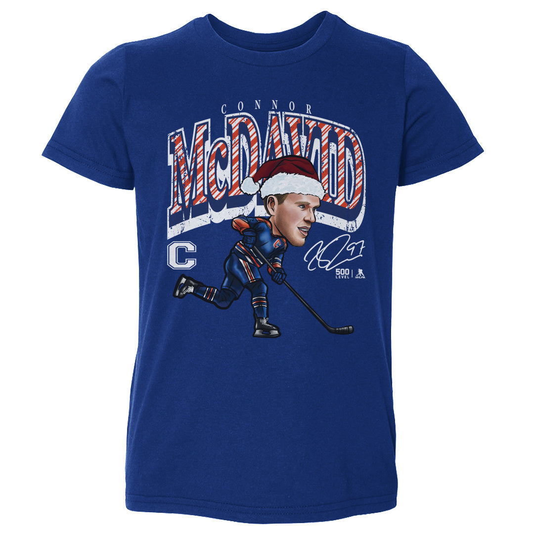 Connor McDavid Edmonton Cartoon Santa Hat