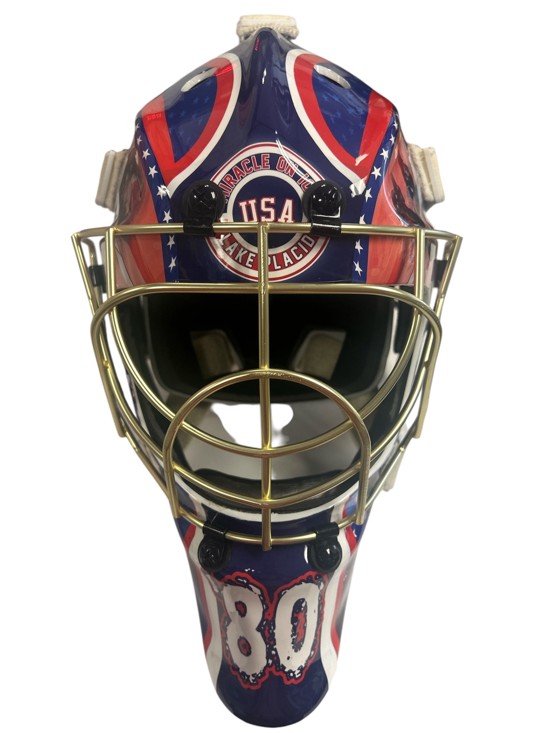 USA Hockey Miracle on Ice 1980 Gold Full Size Goalie Mask 3