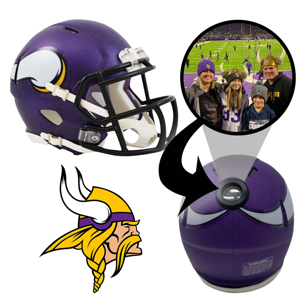 Minnesota Vikings NFL Mini Helmet - Picture Inside 1
