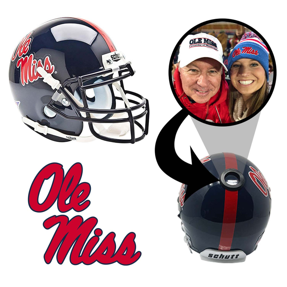 Ole Miss Rebels College Football Collectible Mini Helmet - Picture Inside - FANZ Collectibles 1
