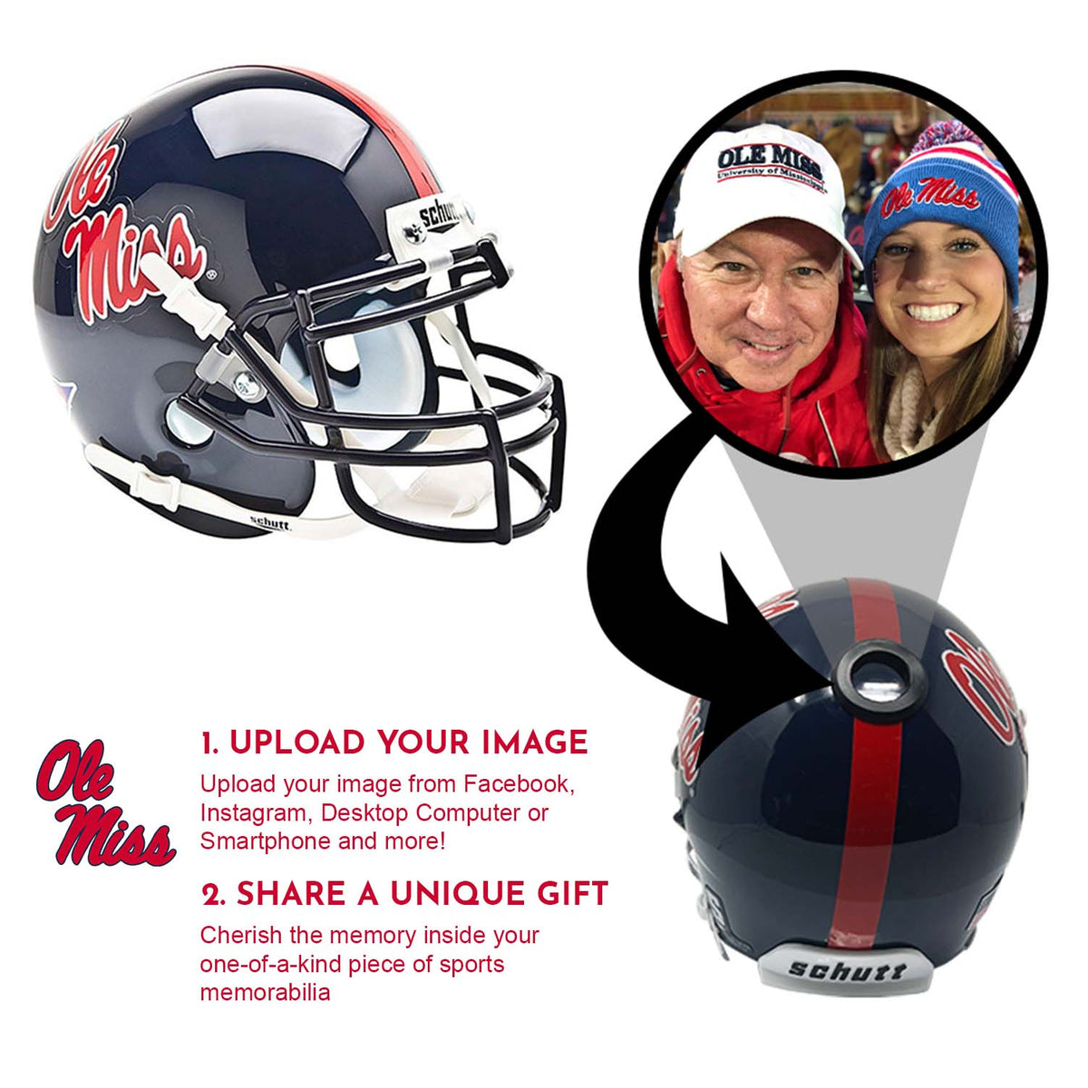 Ole Miss Rebels College Football Collectible Mini Helmet - Picture Inside - FANZ Collectibles 2