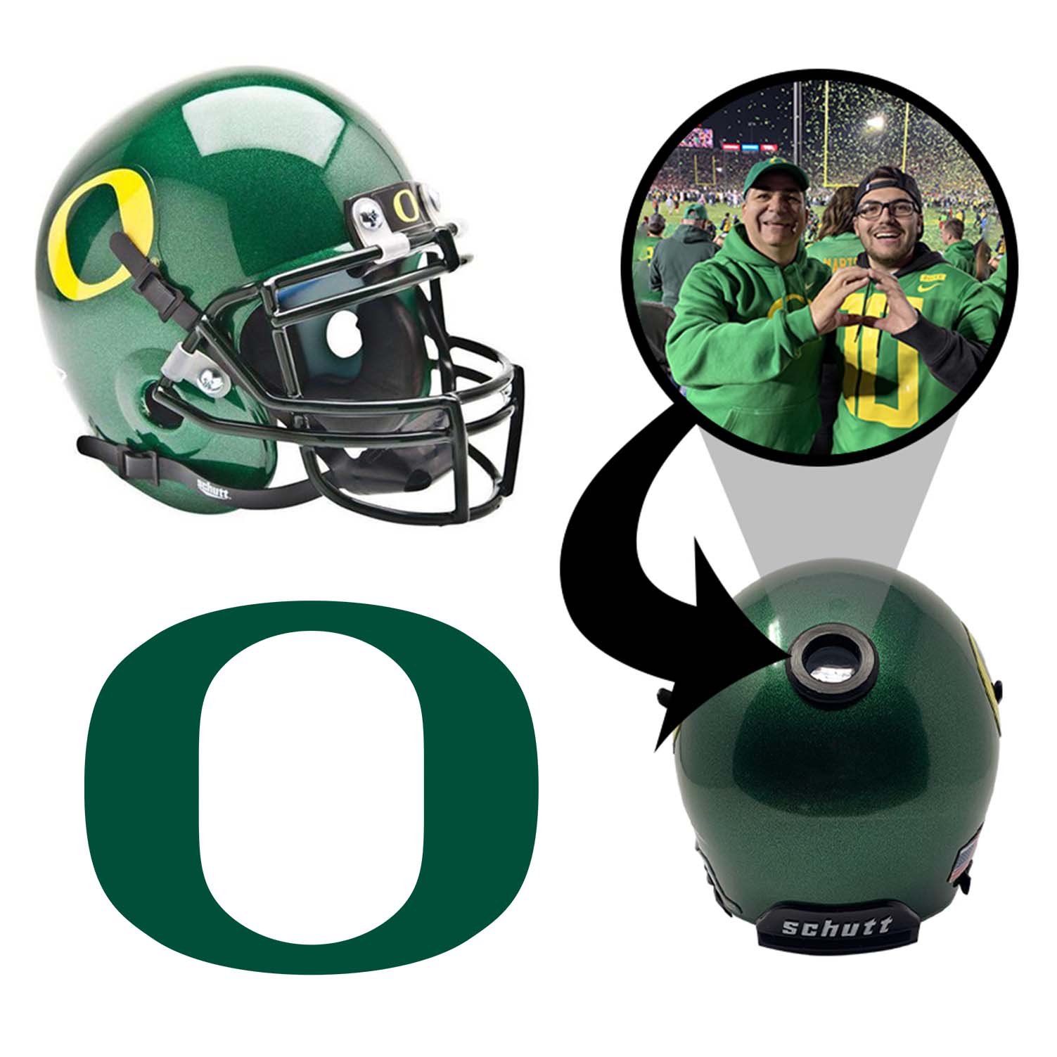 Oregon Ducks College Football Collectible Mini Helmet - Picture Inside - FANZ Collectibles 1