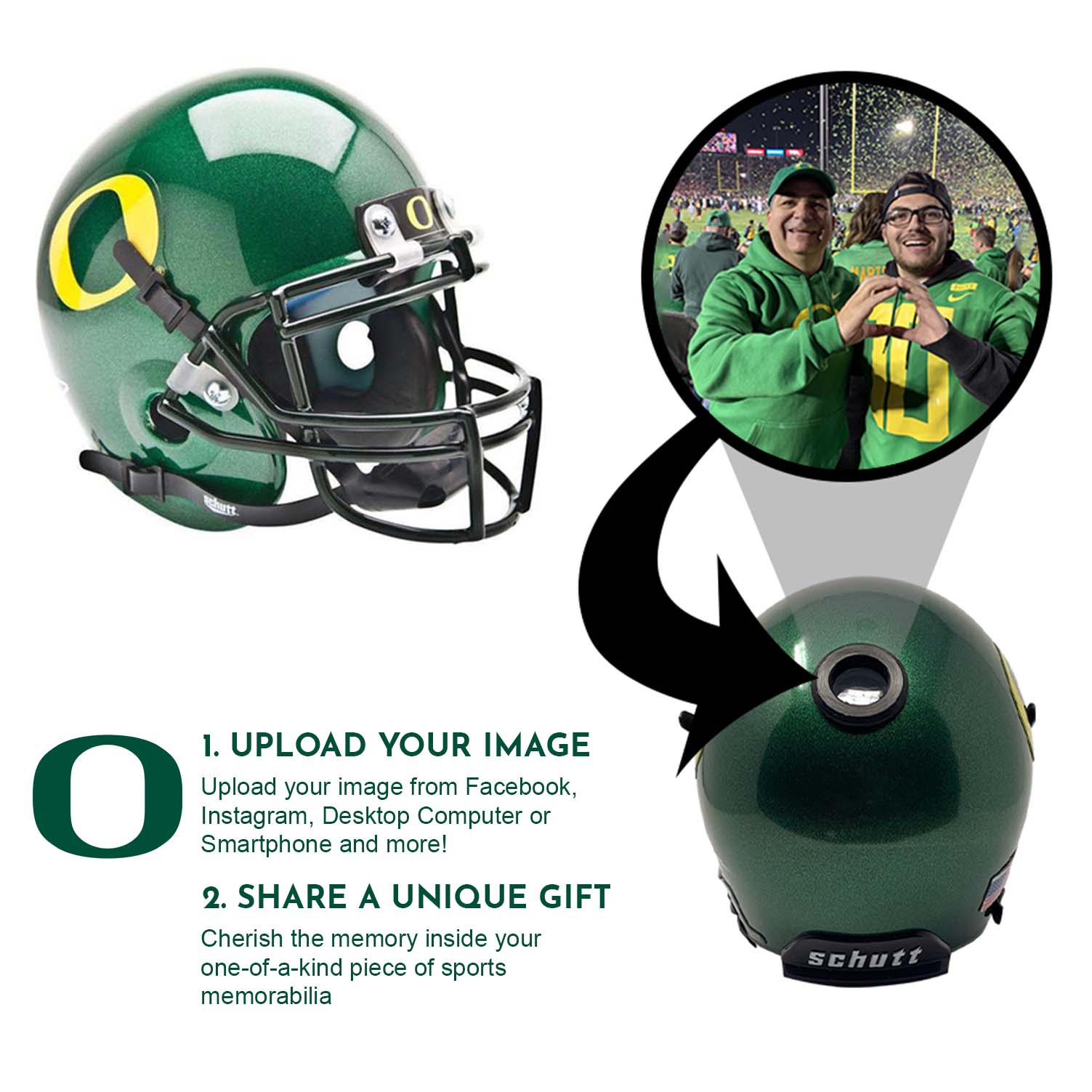 Oregon Ducks College Football Collectible Mini Helmet - Picture Inside - FANZ Collectibles 2