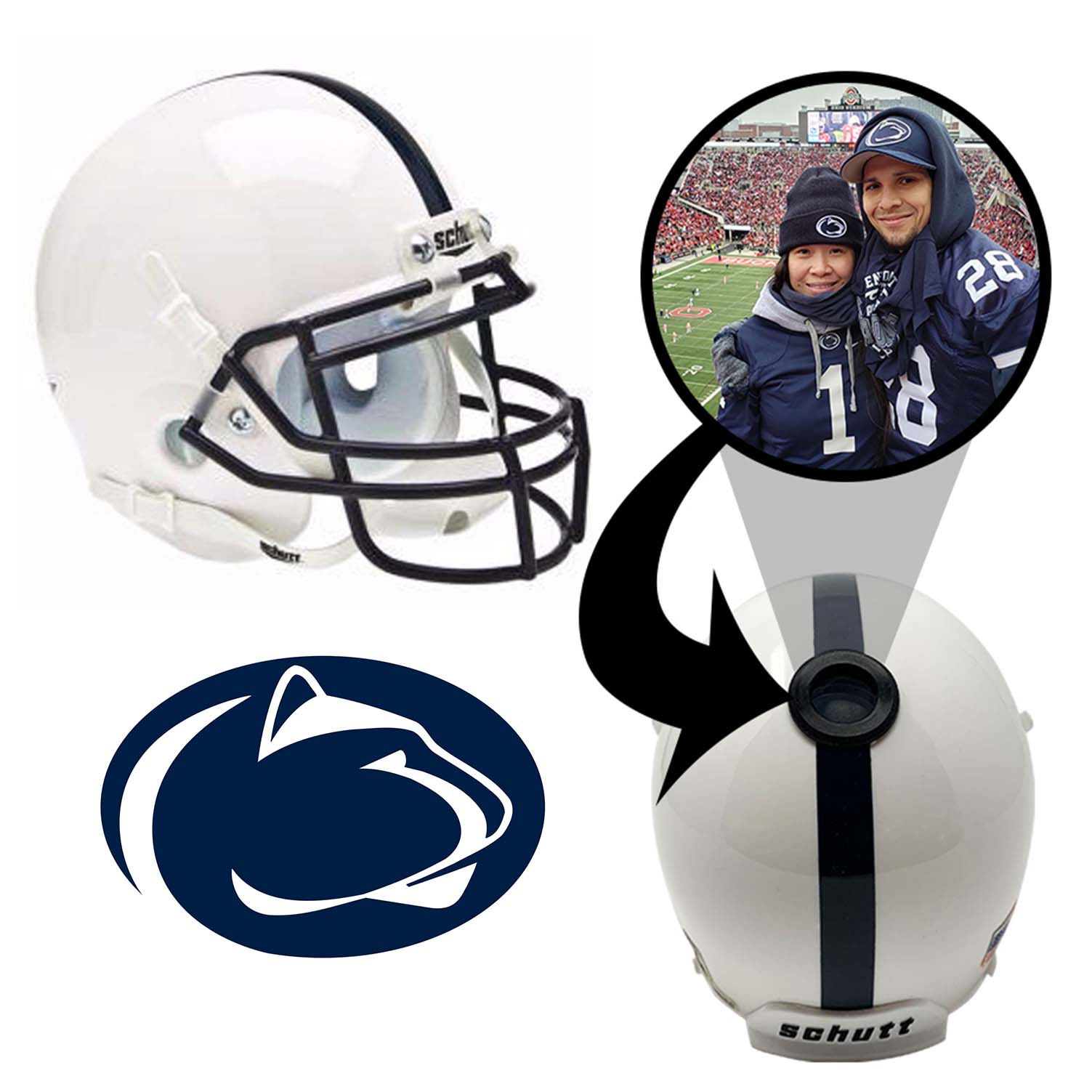 Penn State Nittany Lions College Football Collectible Mini Helmet - Picture Inside - FANZ Collectibles 1