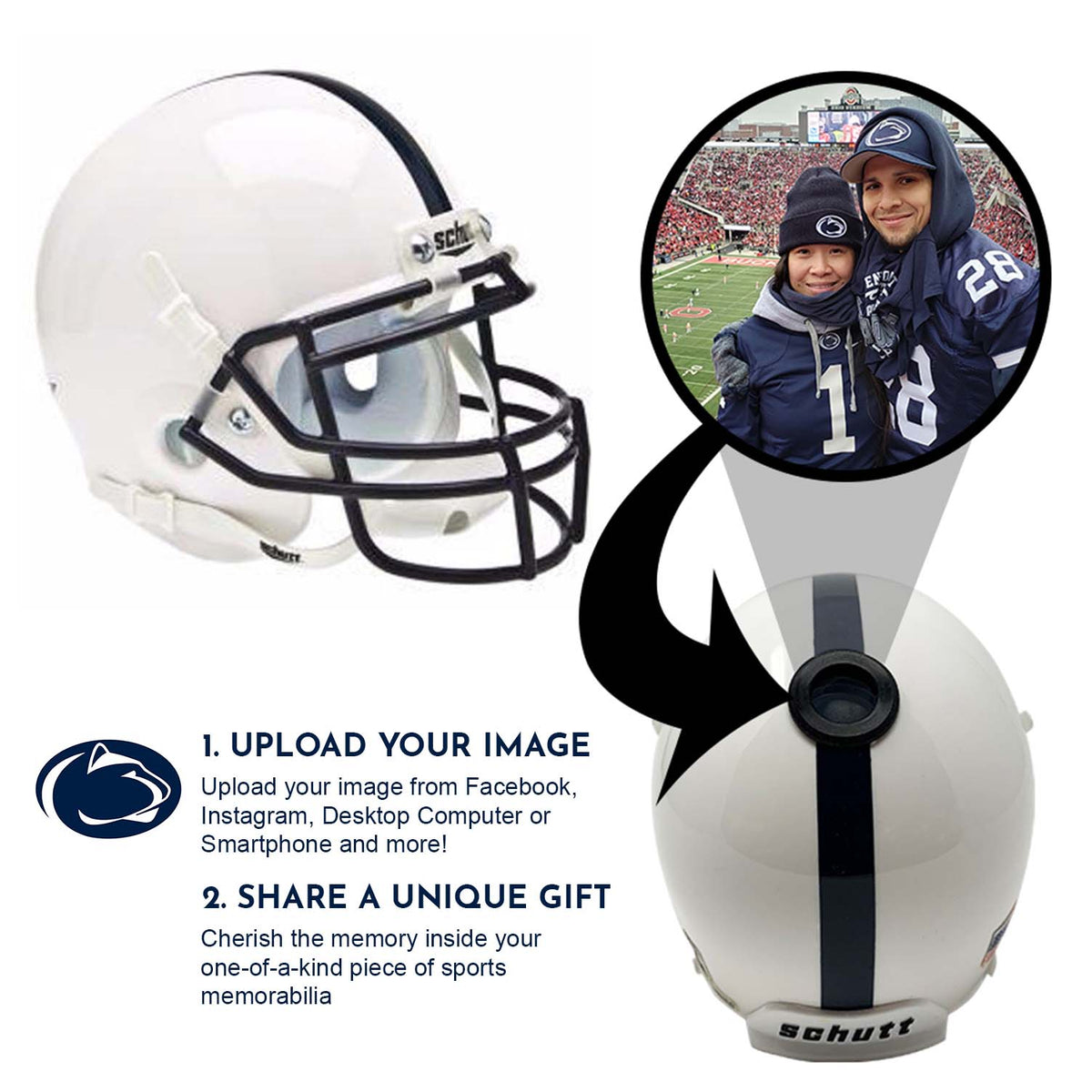 Penn State Nittany Lions College Football Collectible Mini Helmet - Picture Inside - FANZ Collectibles 2