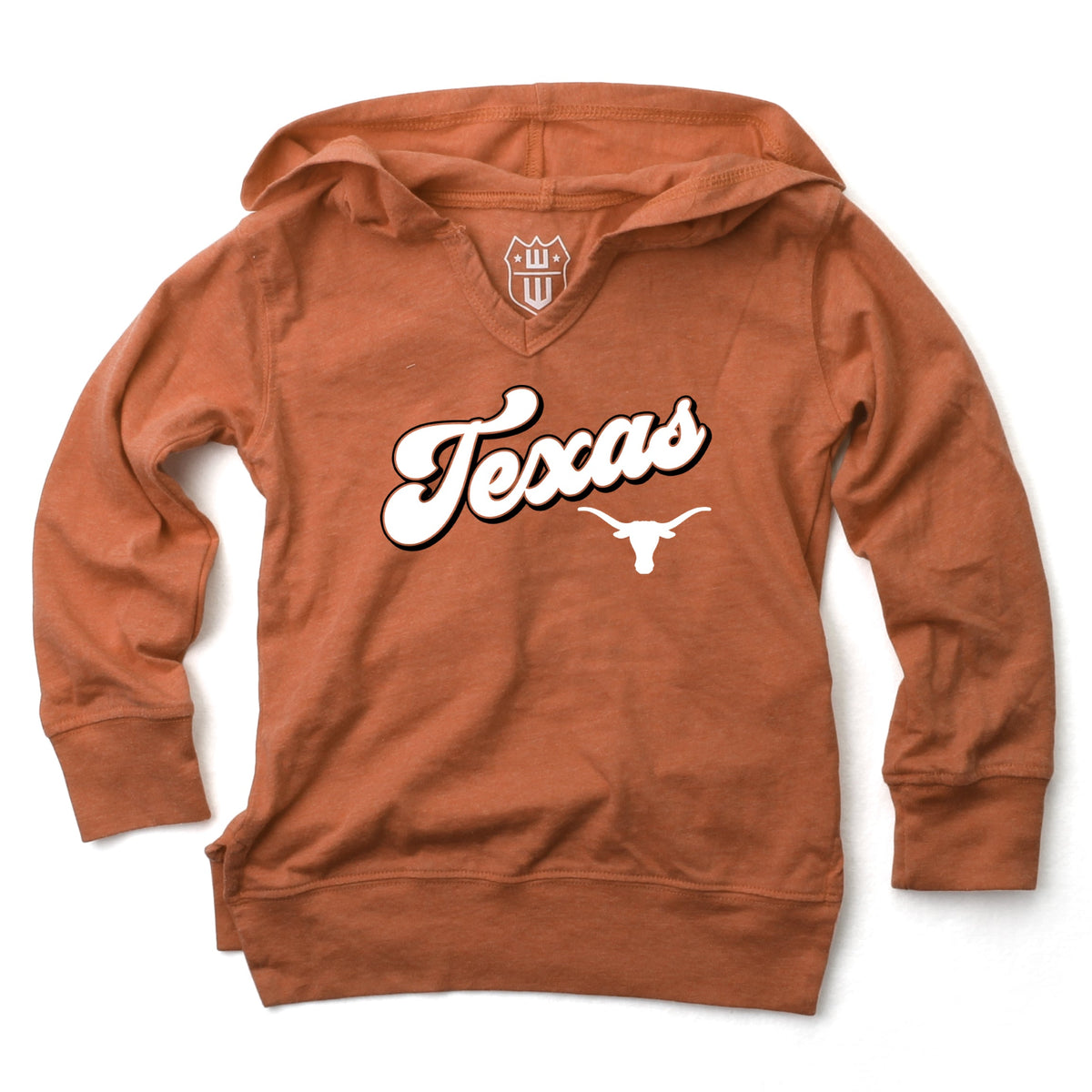 Texas Longhorns NCAA Girls VNeck Hoodie Tee 1