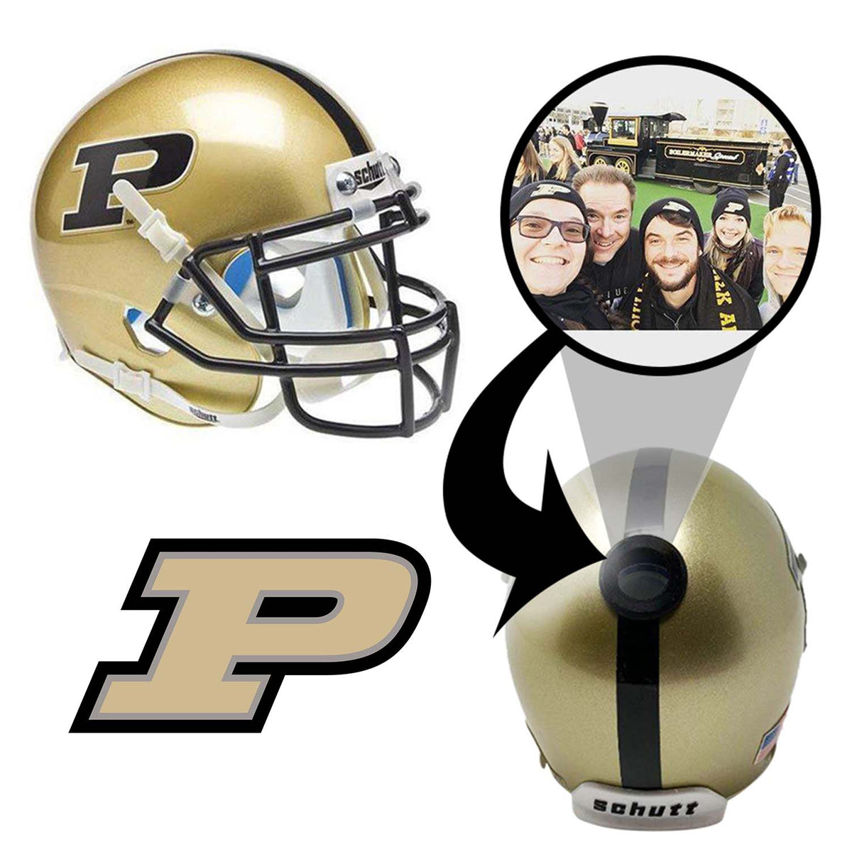 Purdue Boilermakers College Football Collectible Mini Helmet - Picture Inside - FANZ Collectibles 1