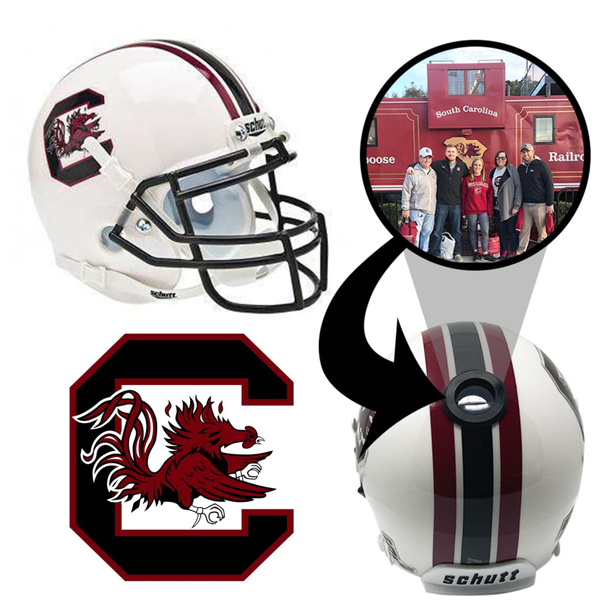 South Carolina Gamecocks College Football Collectible Mini Helmet - Picture Inside - FANZ Collectibles 1