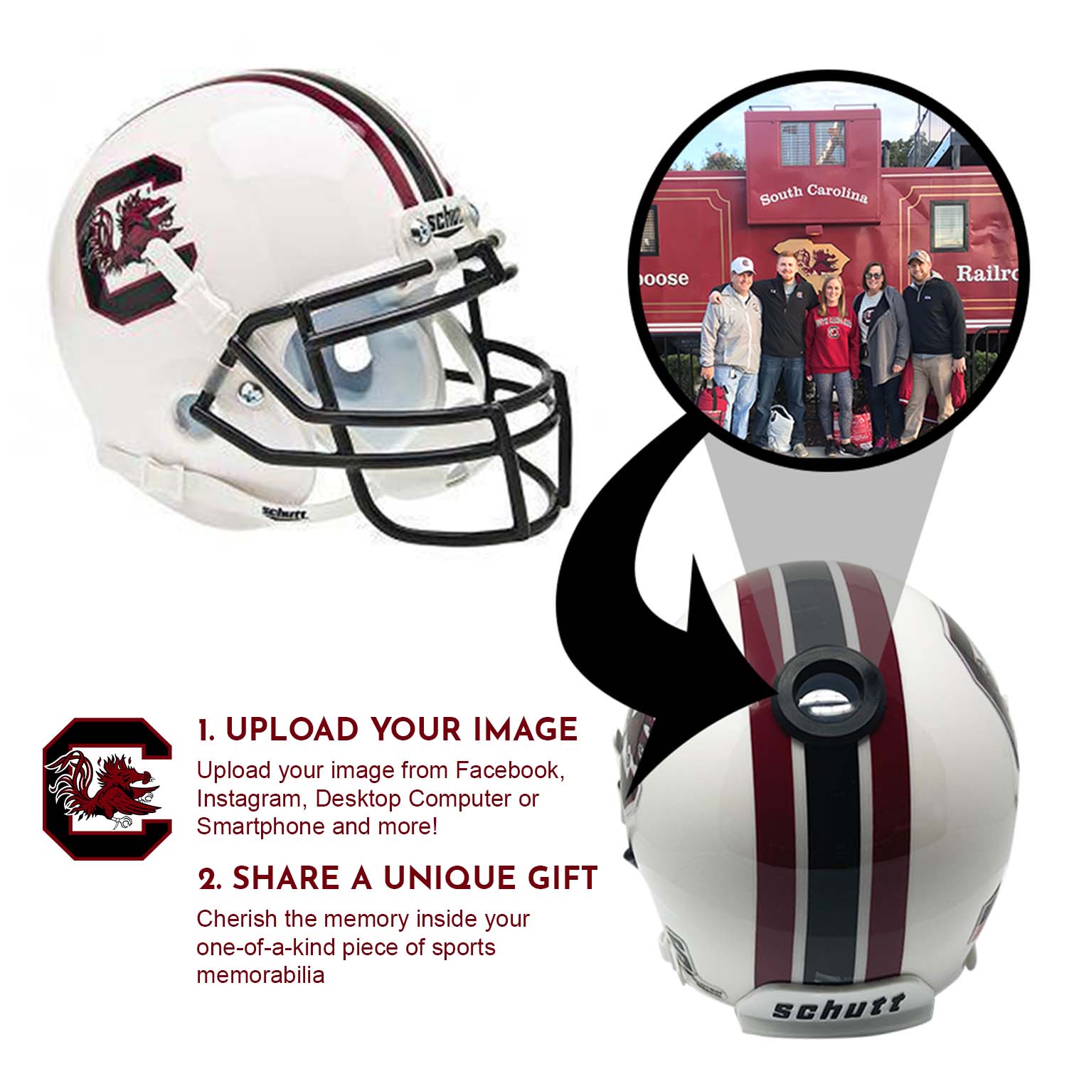 South Carolina Gamecocks College Football Collectible Mini Helmet - Picture Inside - FANZ Collectibles 2