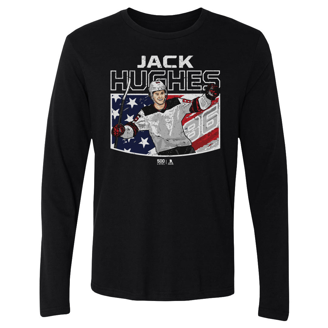 Jack Hughes New Jersey American Flag 2