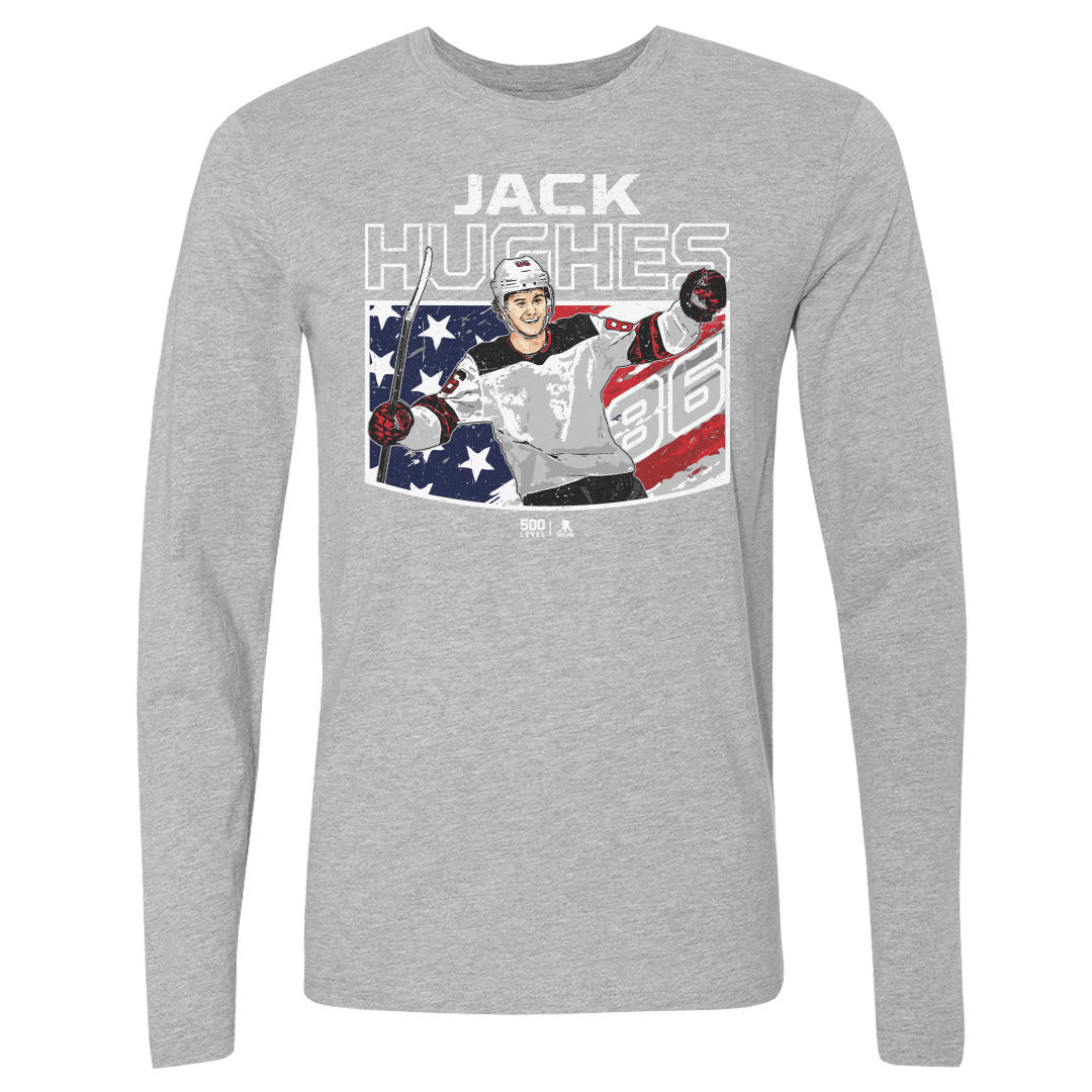 Jack Hughes New Jersey American Flag 3