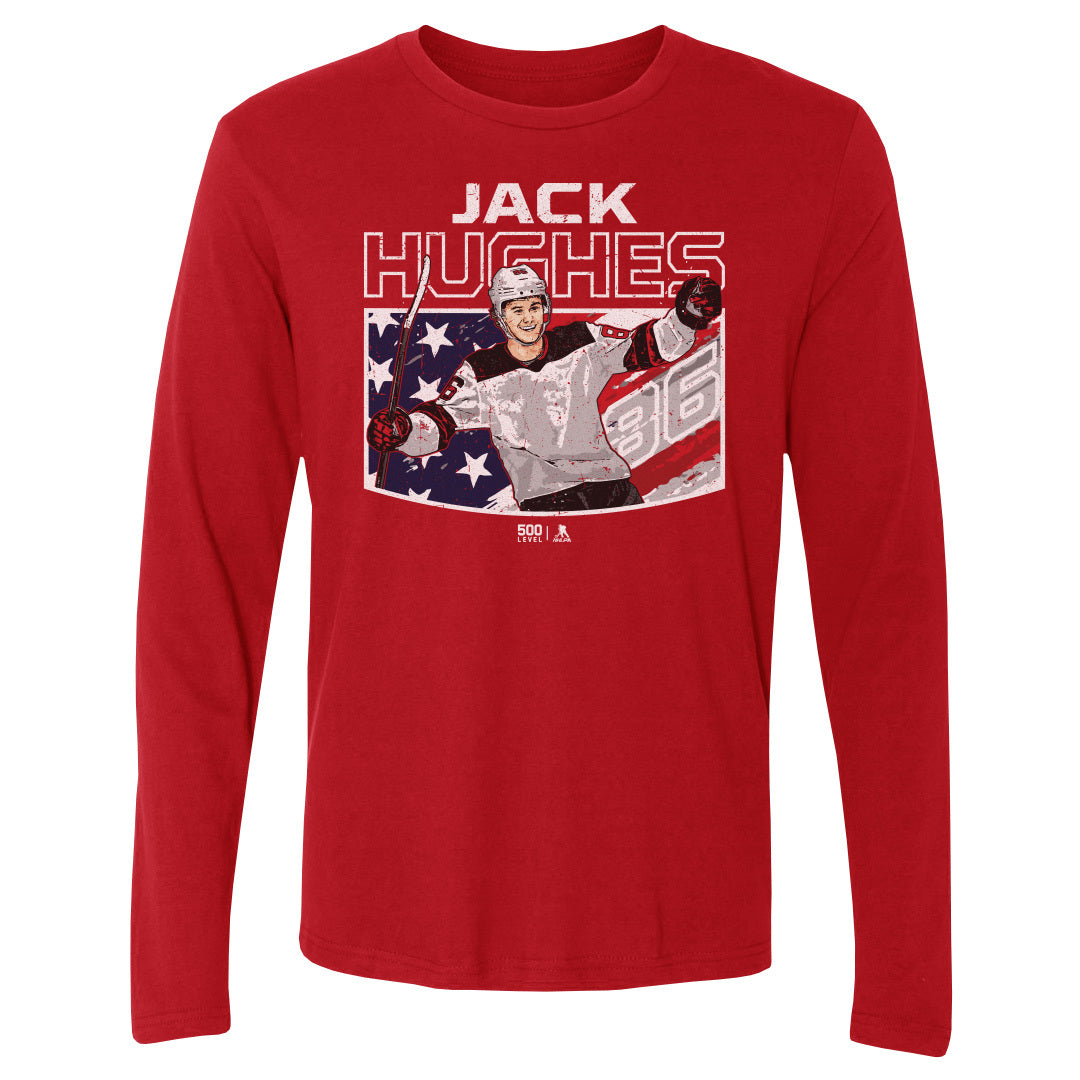 Jack Hughes New Jersey American Flag 1