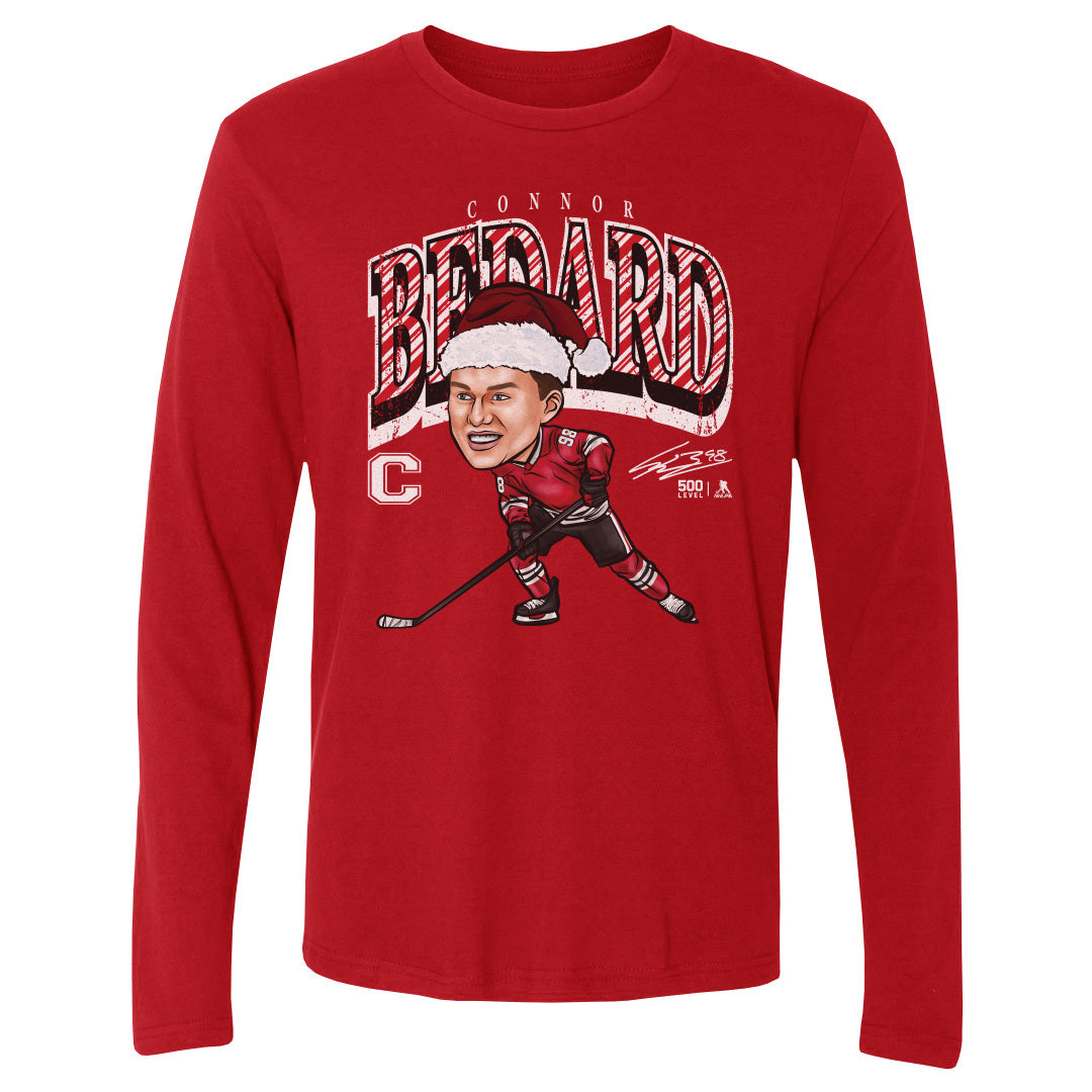 Connor Bedard Chicago Cartoon Santa Hat