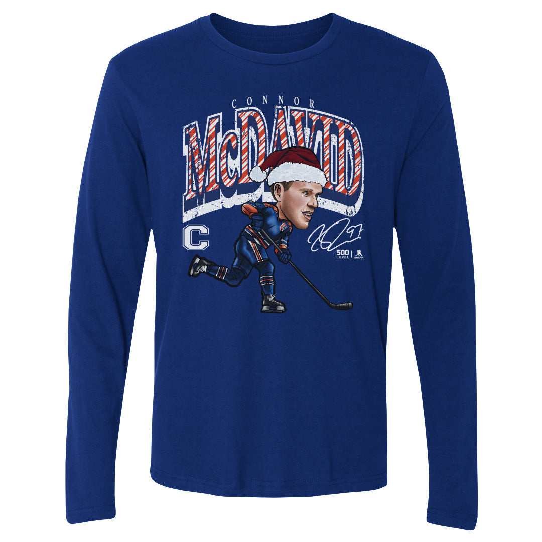 Connor McDavid Edmonton Cartoon Santa Hat