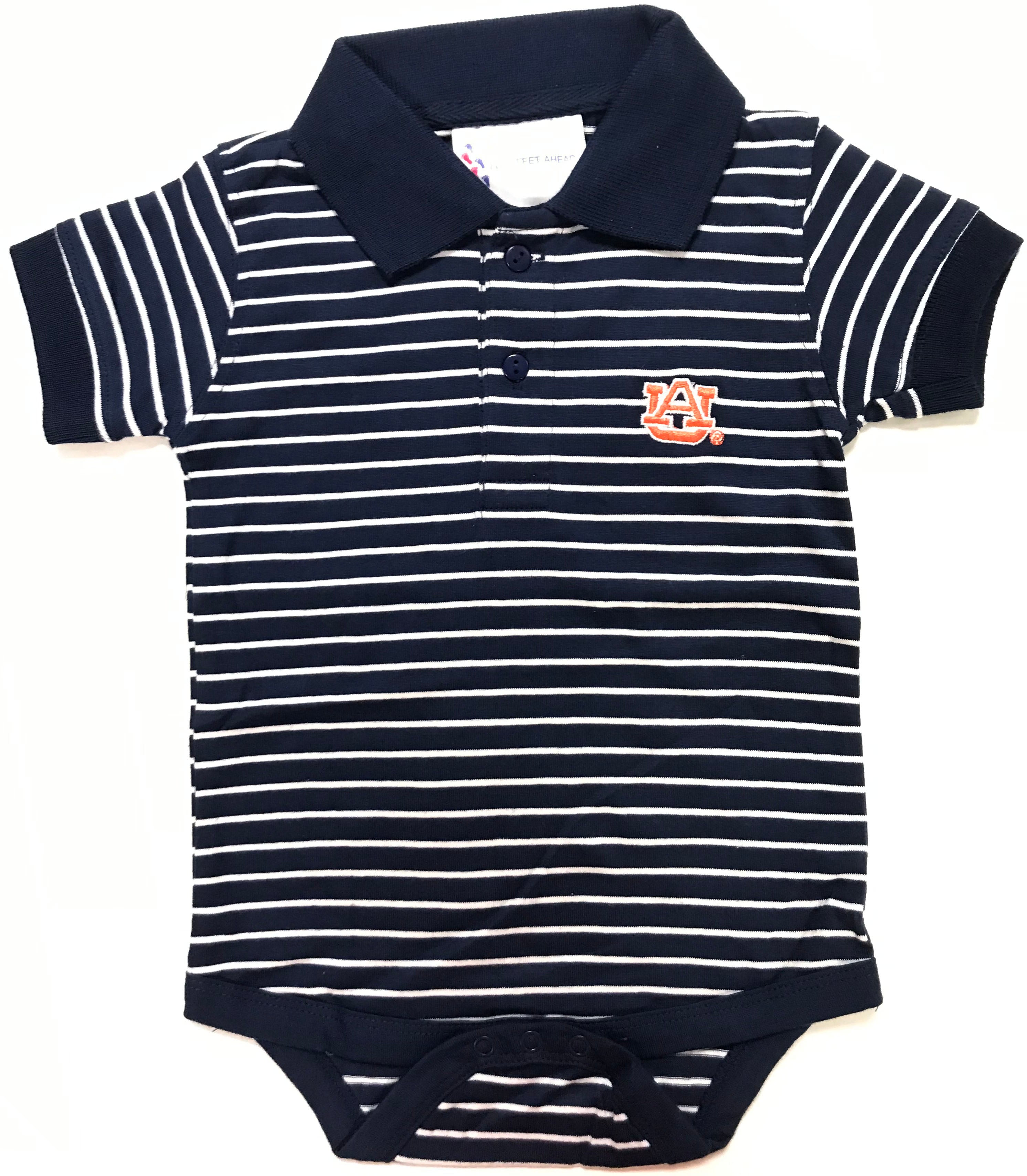 Auburn Jersey Stripe Golf Creeper | Two Feet Ahead