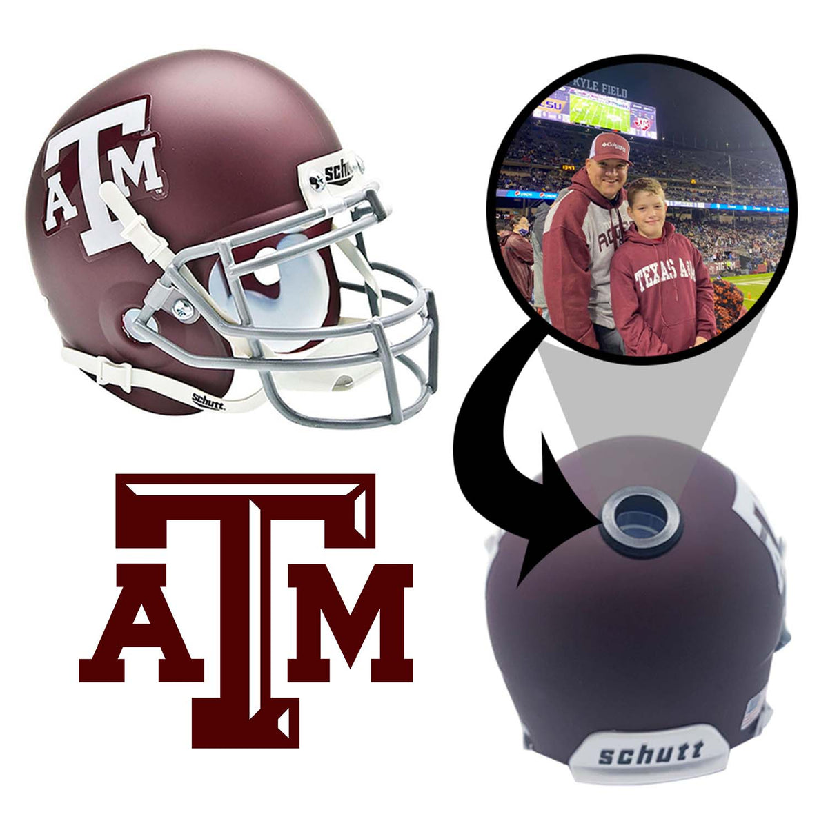 Texas A&M Aggies College Football Collectible Mini Helmet - Picture Inside - FANZ Collectibles 1