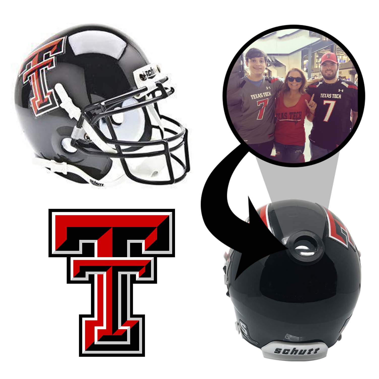 Texas Tech Red Raiders College Football Collectible Mini Helmet - Picture Inside - FANZ Collectibles 1