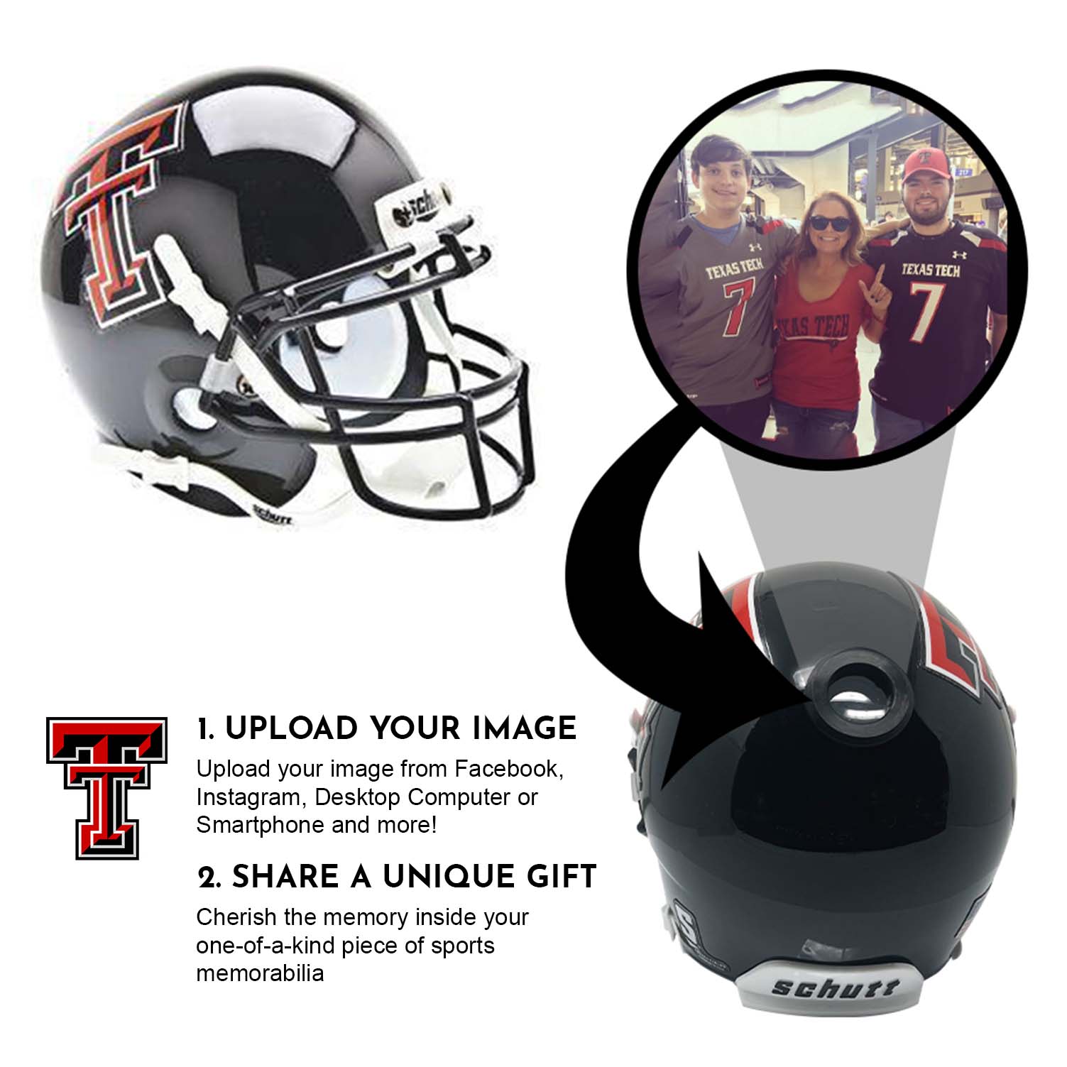 Texas Tech Red Raiders College Football Collectible Mini Helmet - Picture Inside - FANZ Collectibles 2