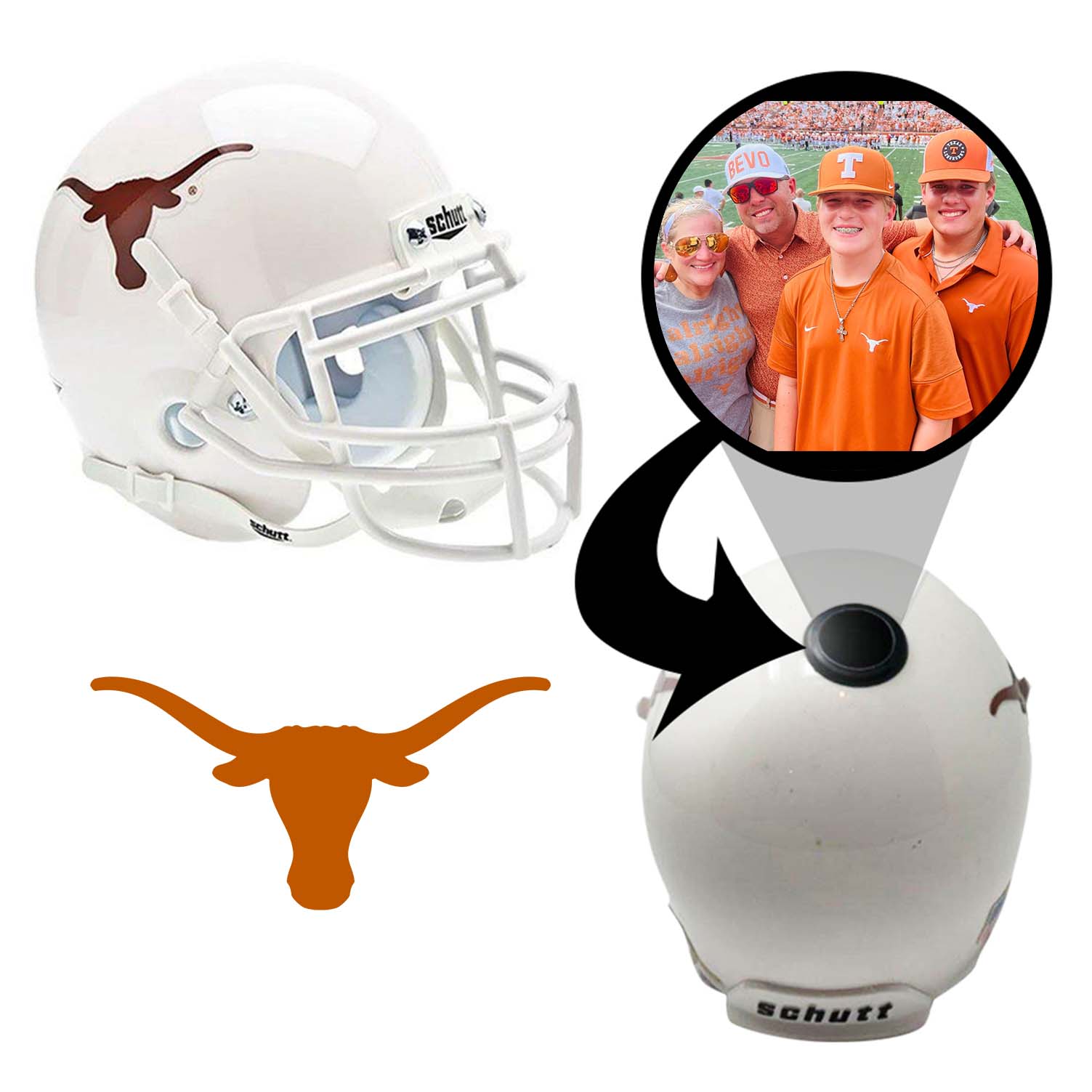 Texas Longhorns College Football Collectible Mini Helmet - Picture Inside - FANZ Collectibles 1