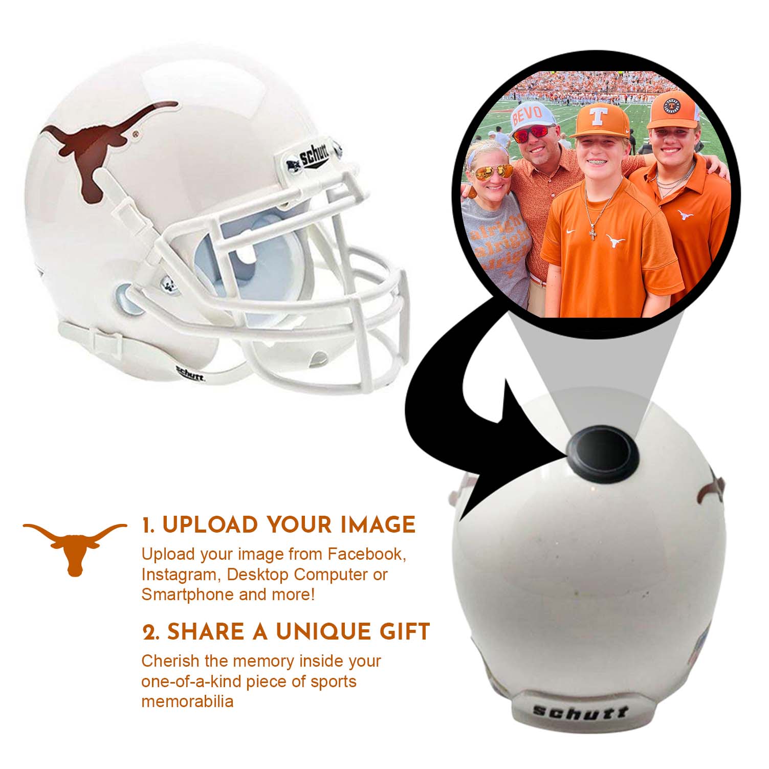 Texas Longhorns College Football Collectible Mini Helmet - Picture Inside - FANZ Collectibles 2