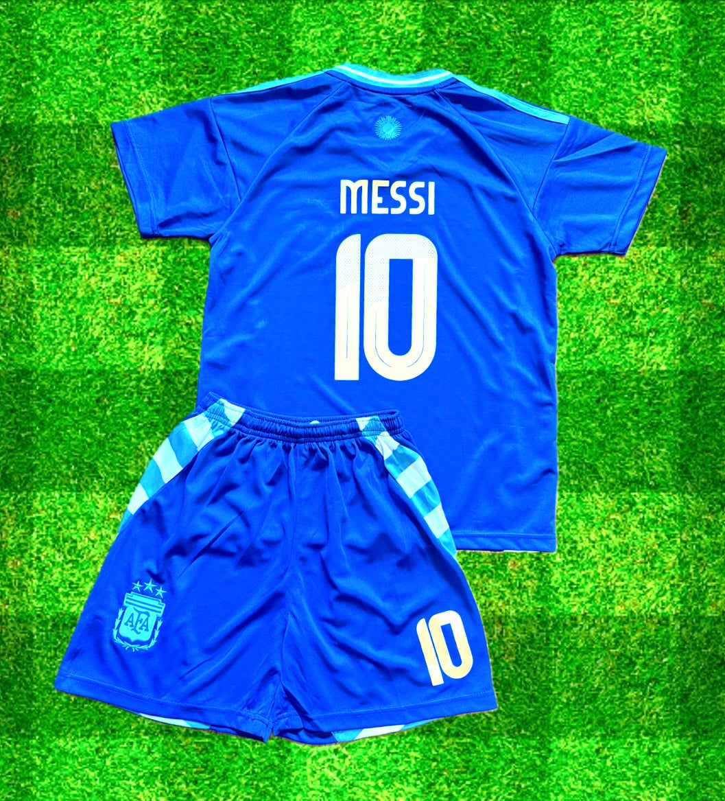 Lionel Messi Argentina 2024/25 Kids Soccer Jersey Kit Youth Toddler Sizes 3T-Y XL 1