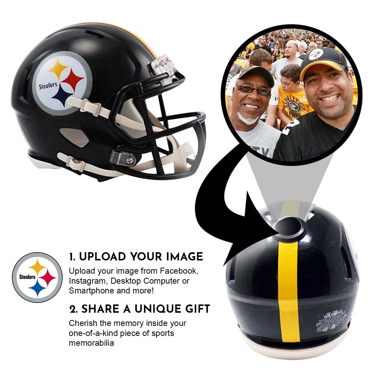 Pittsburgh Steelers NFL Mini Helmet - Picture Inside 2