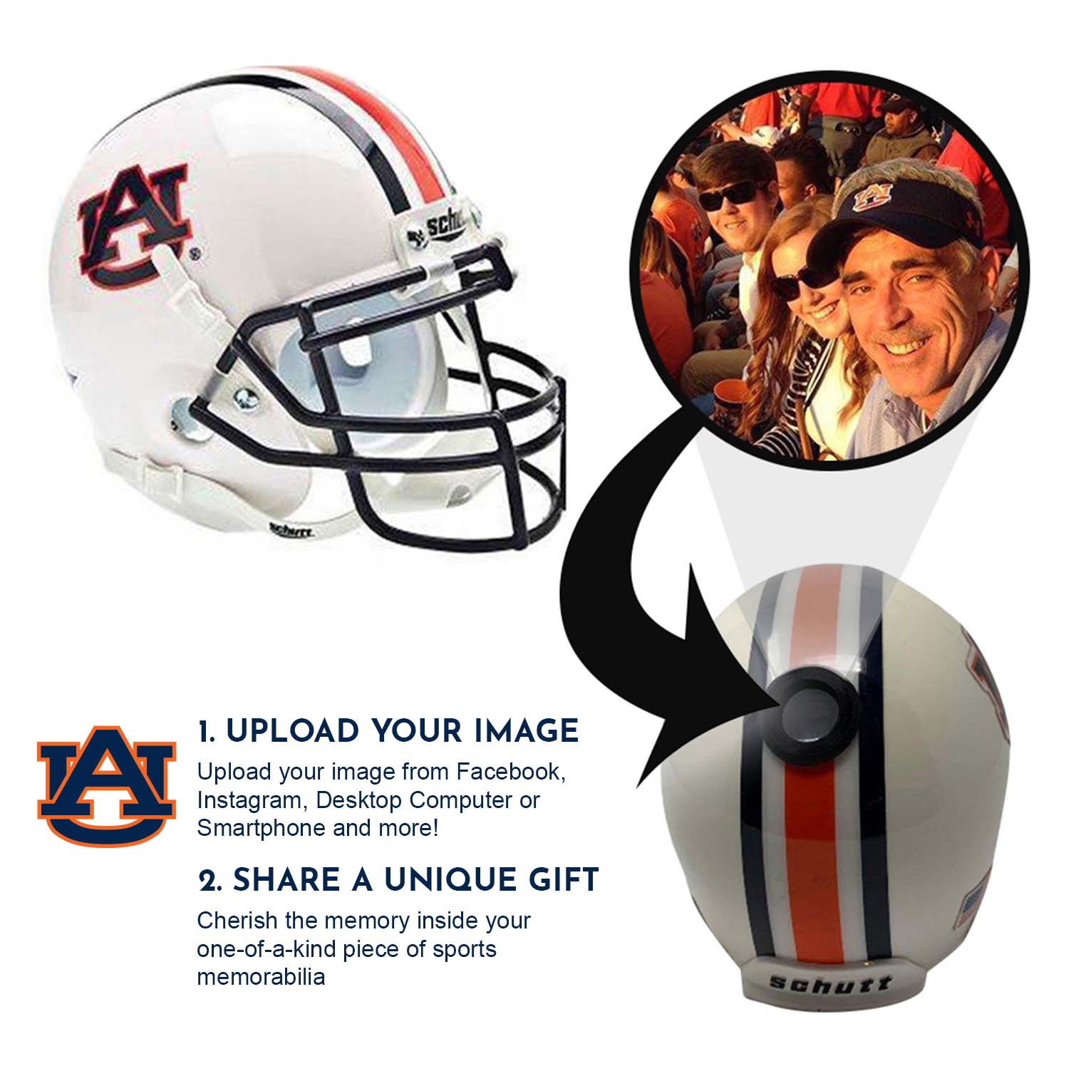 Auburn Tigers College Football Collectible Mini Helmet - Picture Inside - FANZ Collectibles 2