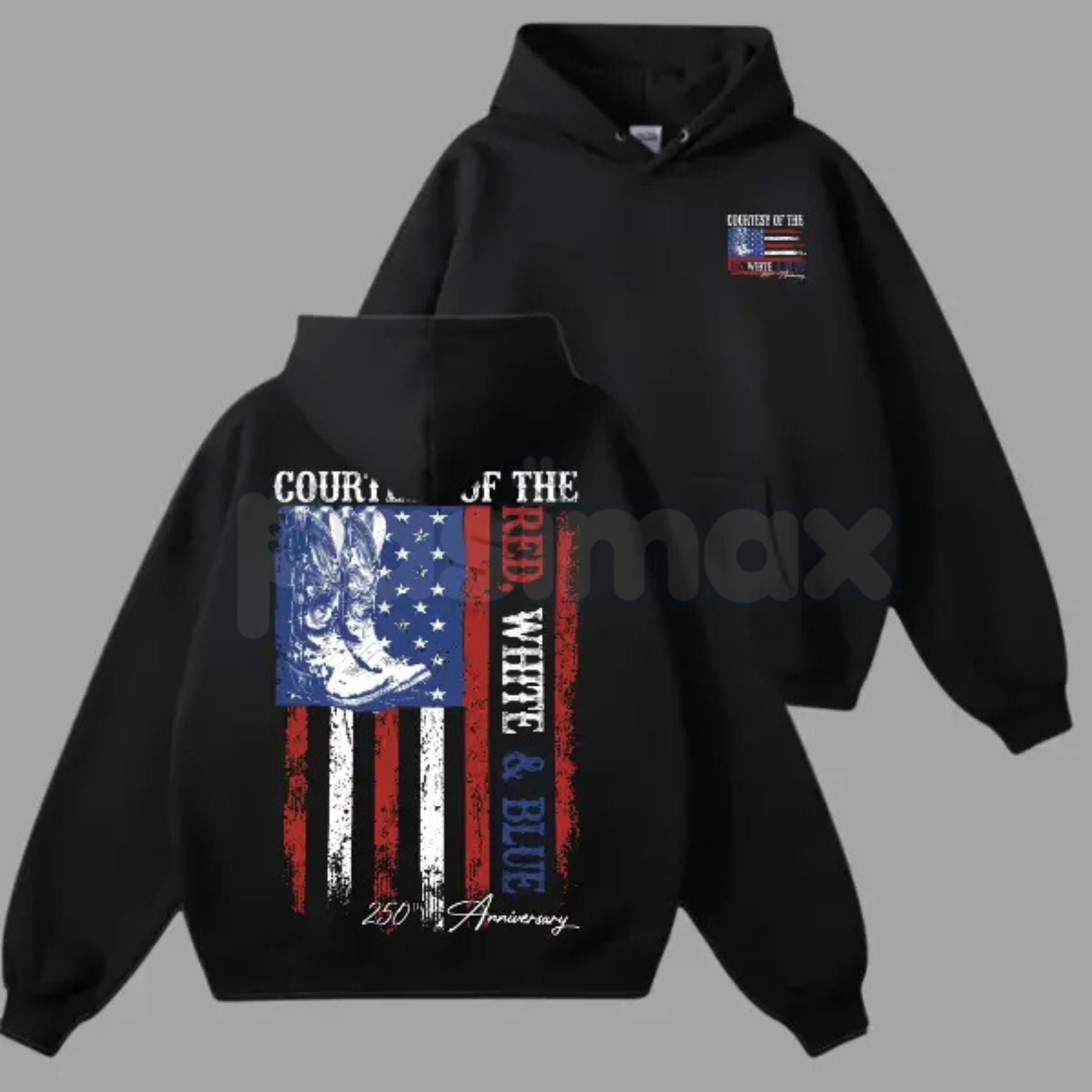 Courtesy of Red White and Blue 250th Anniversary Hoodie – 2026 USA Semiquincentennial Patriotic Pullover, Toby Keith Inspired American Flag Graphic 3