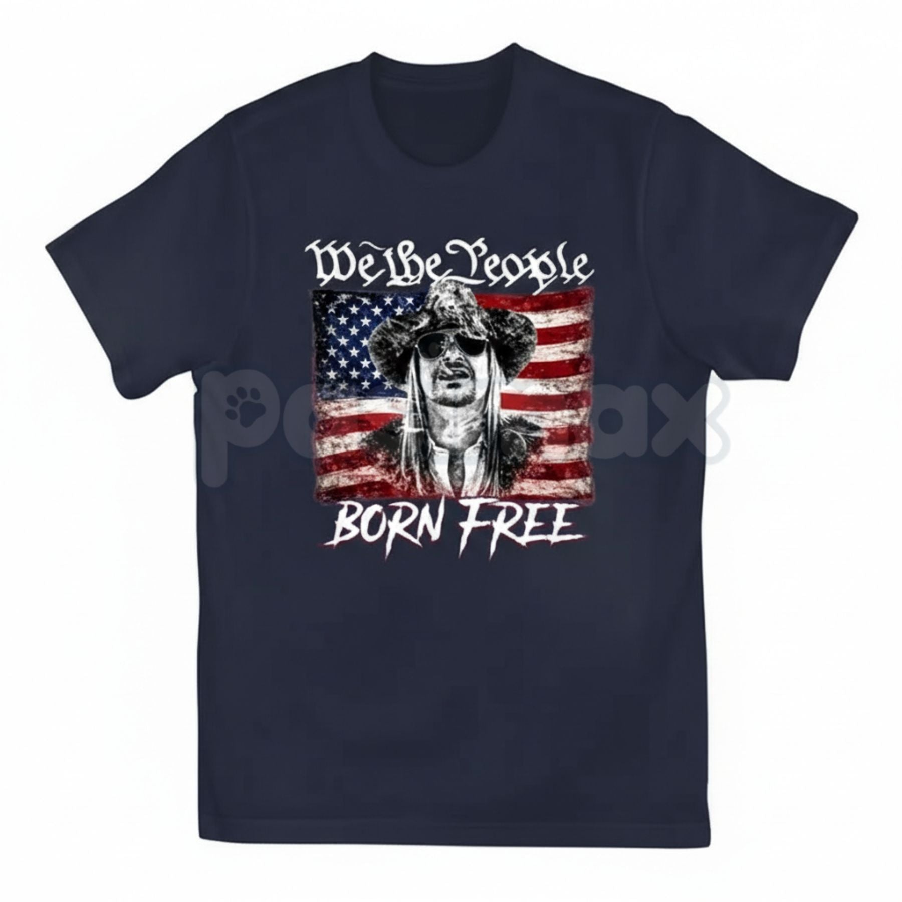 "Born Free" Classic American Flag T-Shirt - Heritage USA Graphic Tee, Premium Heavyweight 100% Cotton Patriotic Shirt, Old School Americana Style Top, Traditional Liberty & Freedom Apparel, High-Quality Made in USA Statement Shirt 3